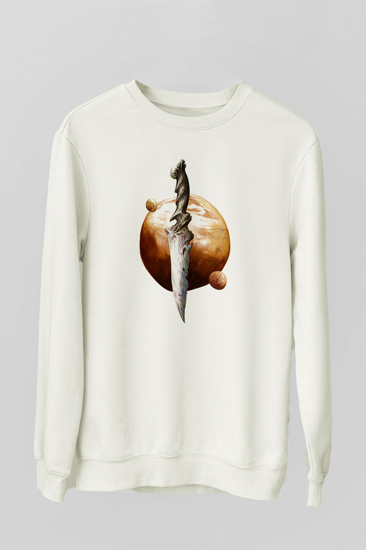 Dark Souls Baskılı Beyaz Unisex Sweatshirt