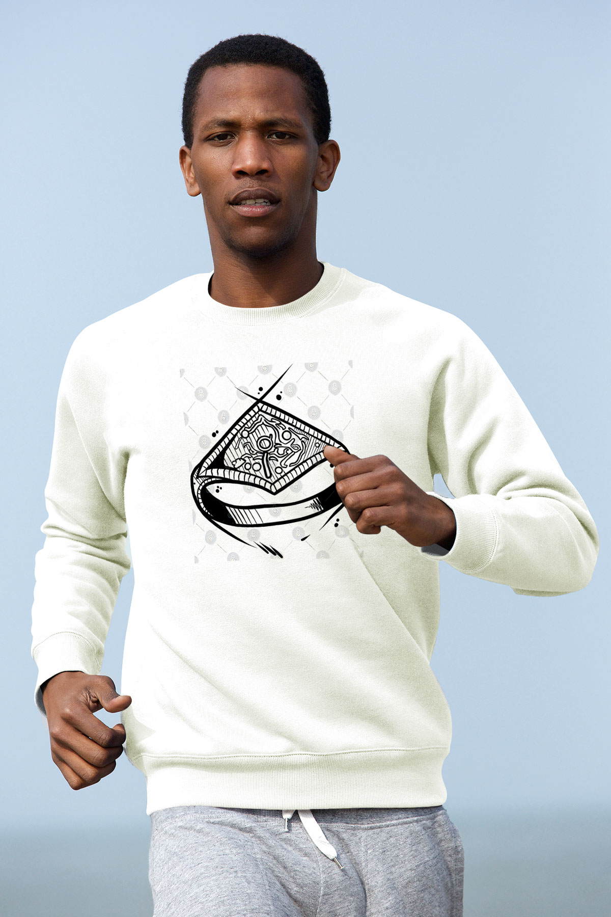 Dark Souls Baskılı Beyaz Unisex Sweatshirt