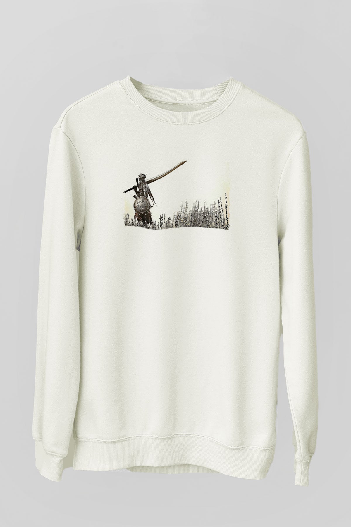 Dark Souls Baskılı Beyaz Unisex Sweatshirt