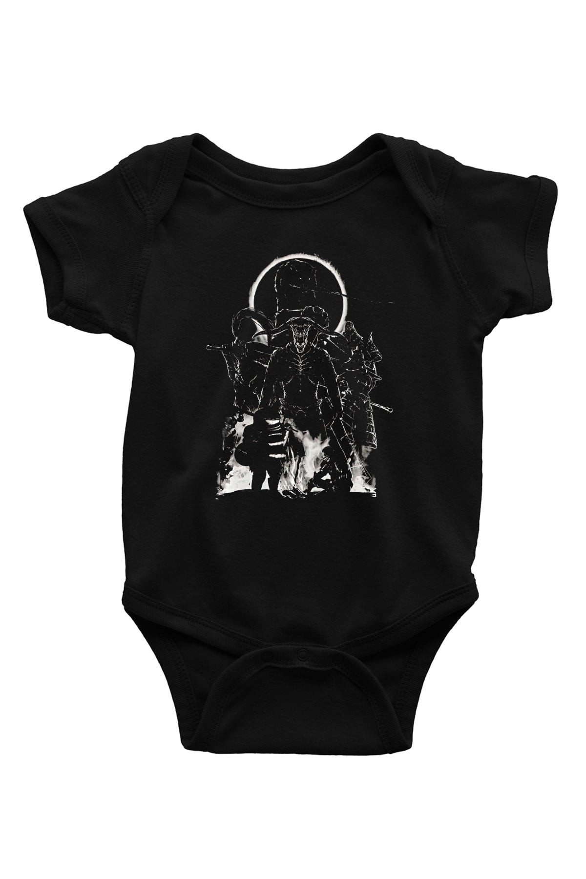 Dark Souls Baskılı Unisex Siyah Bebek Body - Zıbın