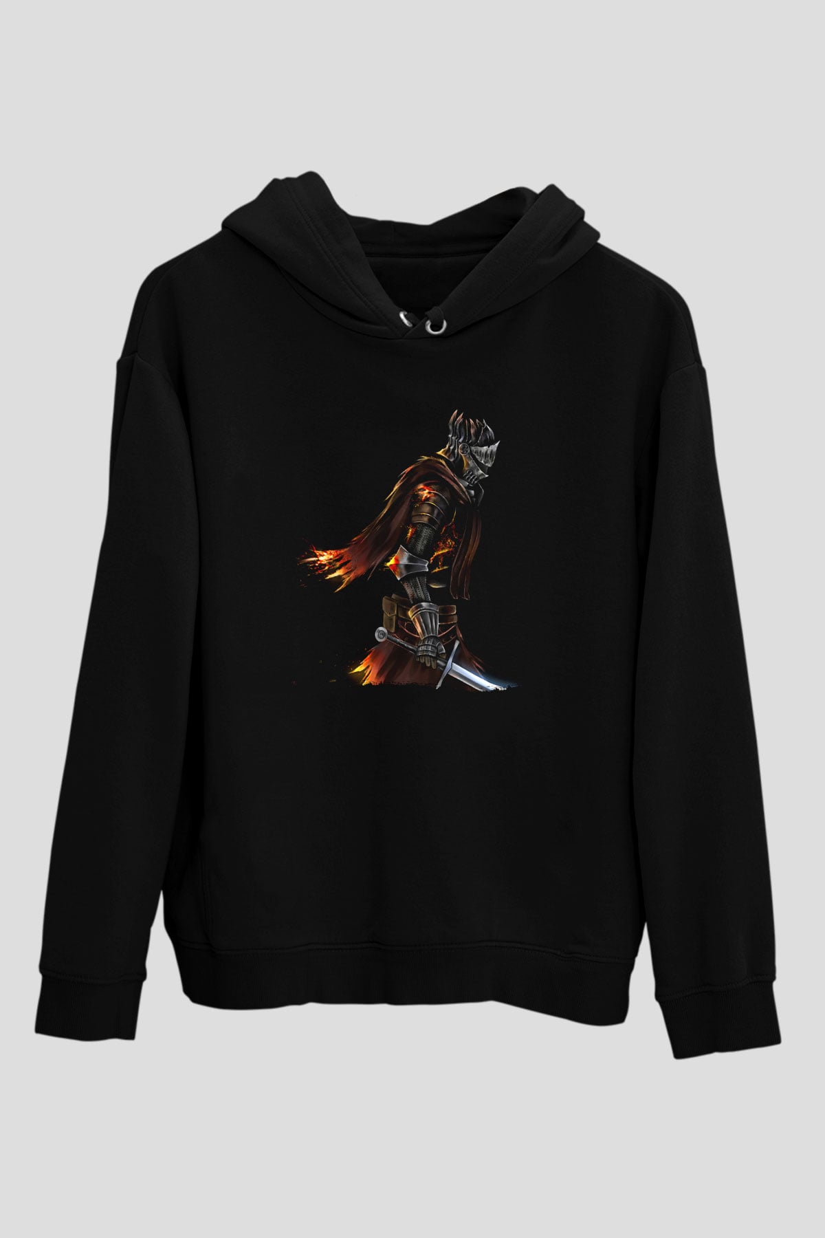Dark Souls Baskılı Unisex Siyah Kapüşonlu Sweatshirt