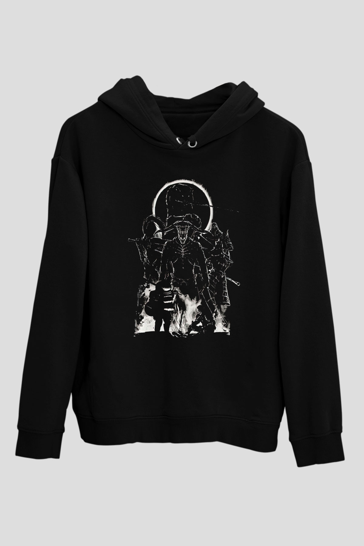 Dark Souls Baskılı Unisex Siyah Kapüşonlu Sweatshirt
