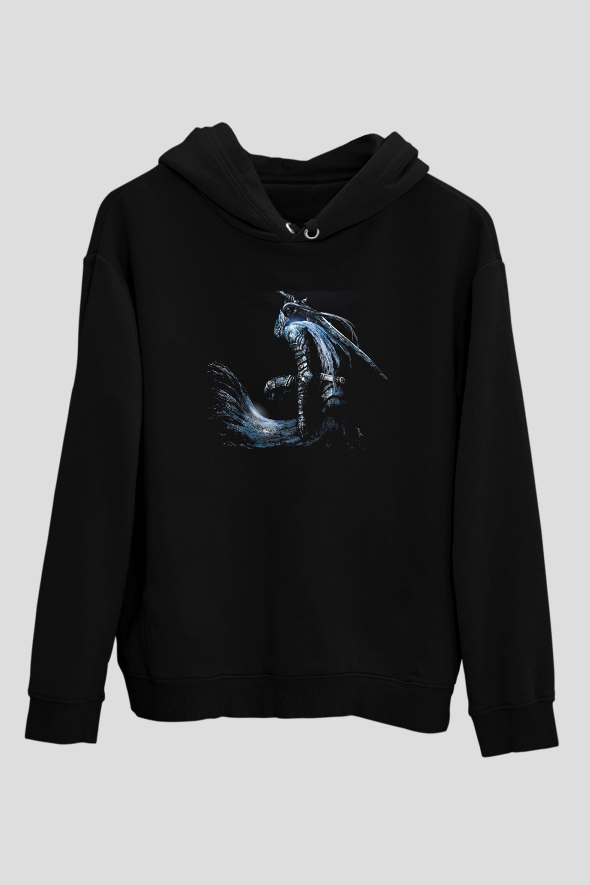 Dark Souls Baskılı Unisex Siyah Kapüşonlu Sweatshirt