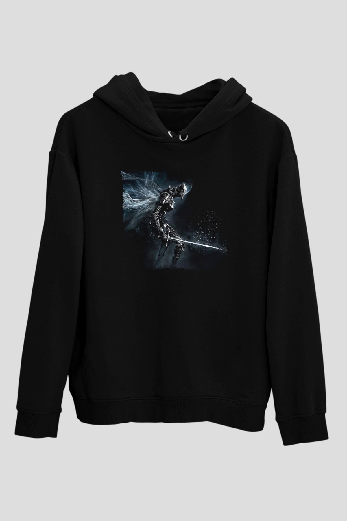 Dark Souls Baskılı Unisex Siyah Kapüşonlu Sweatshirt