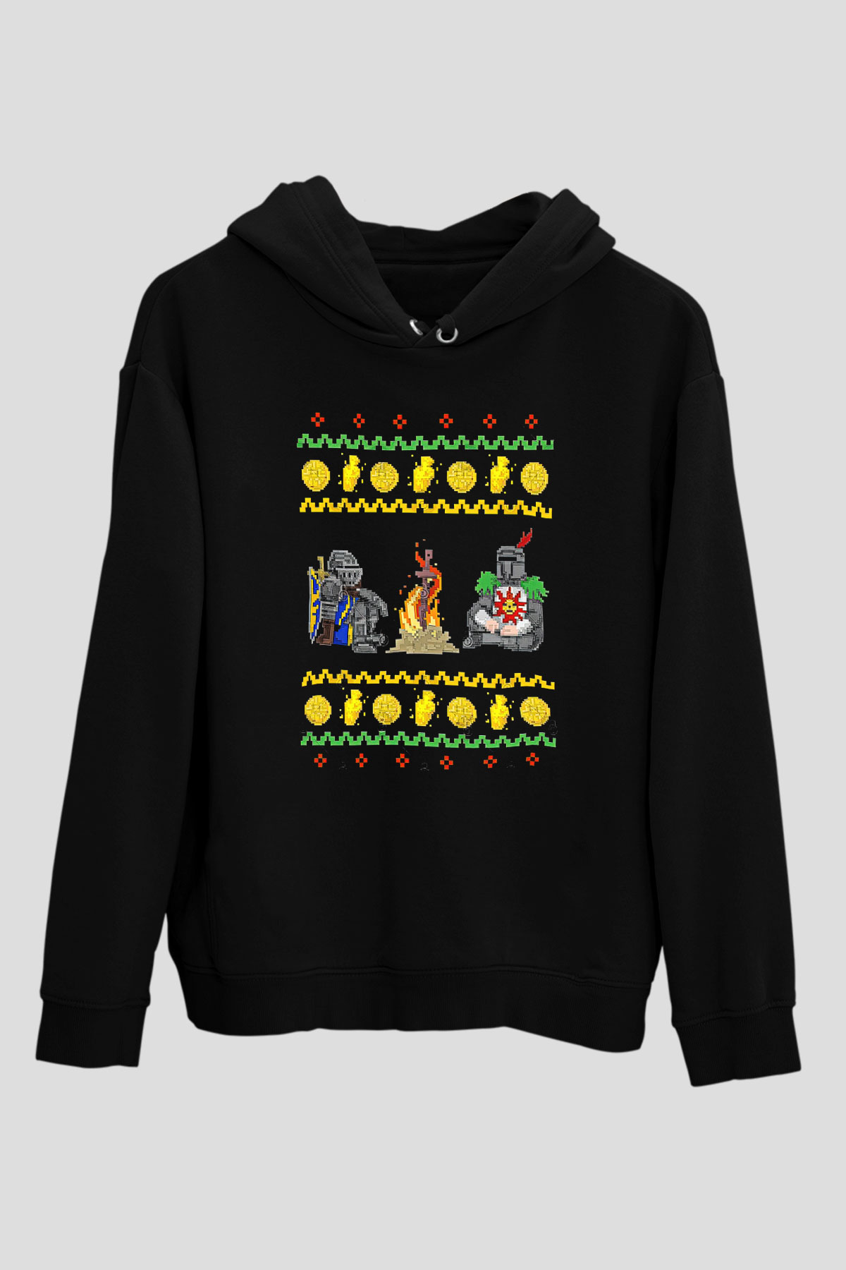 Dark Souls Baskılı Unisex Siyah Kapüşonlu Sweatshirt