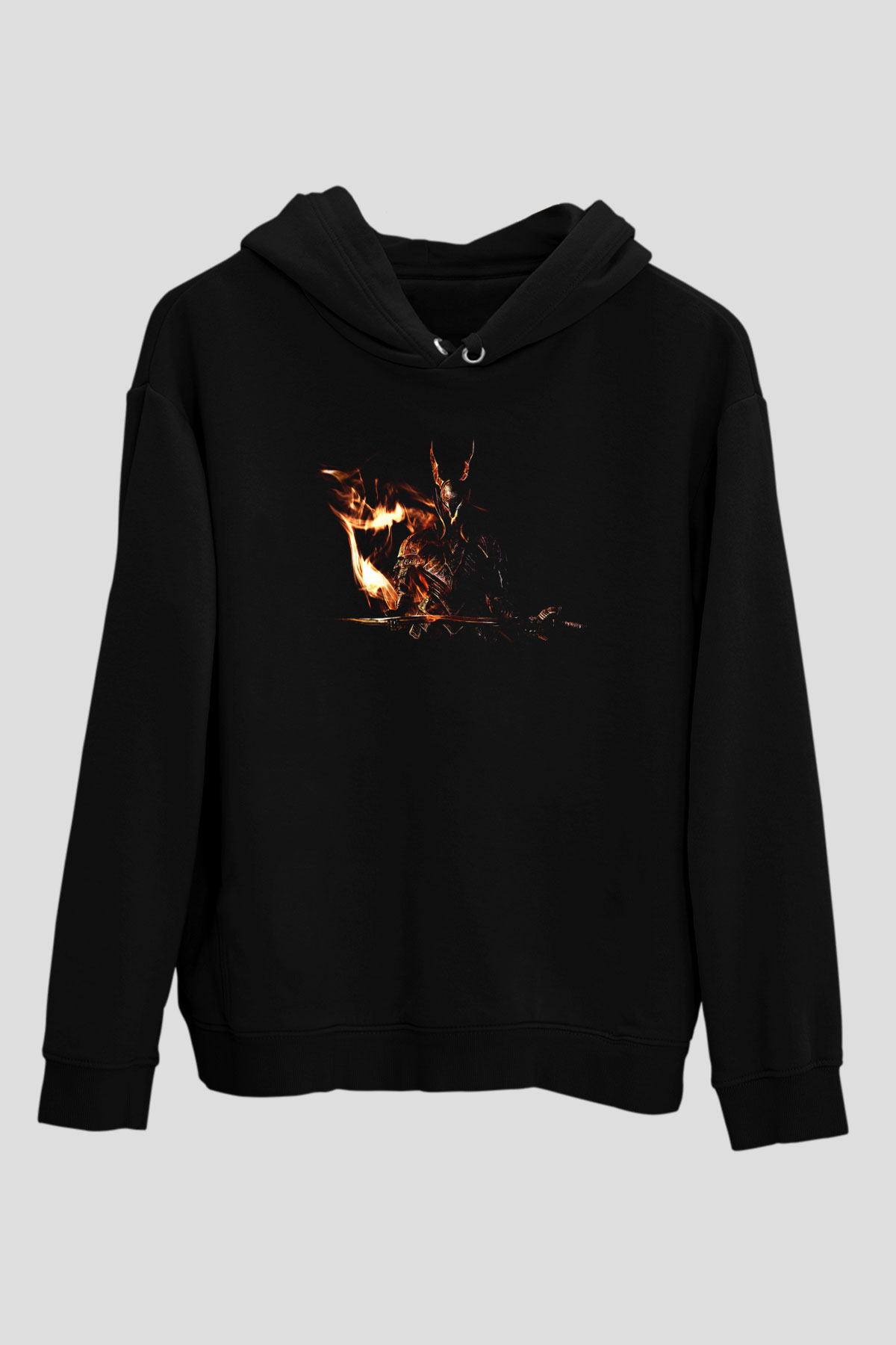 Dark Souls Baskılı Unisex Siyah Kapüşonlu Sweatshirt