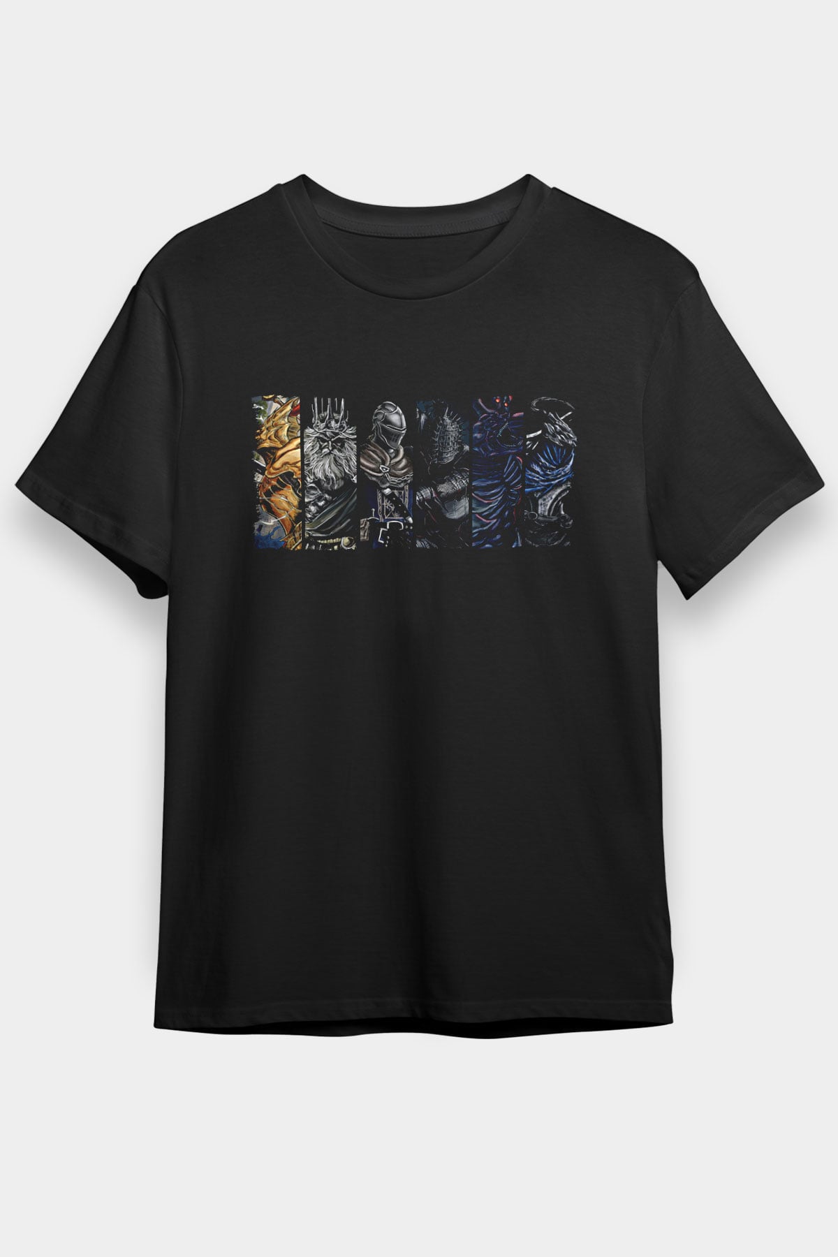 Dark Souls Baskılı Unisex Siyah Tişört - Tshirt