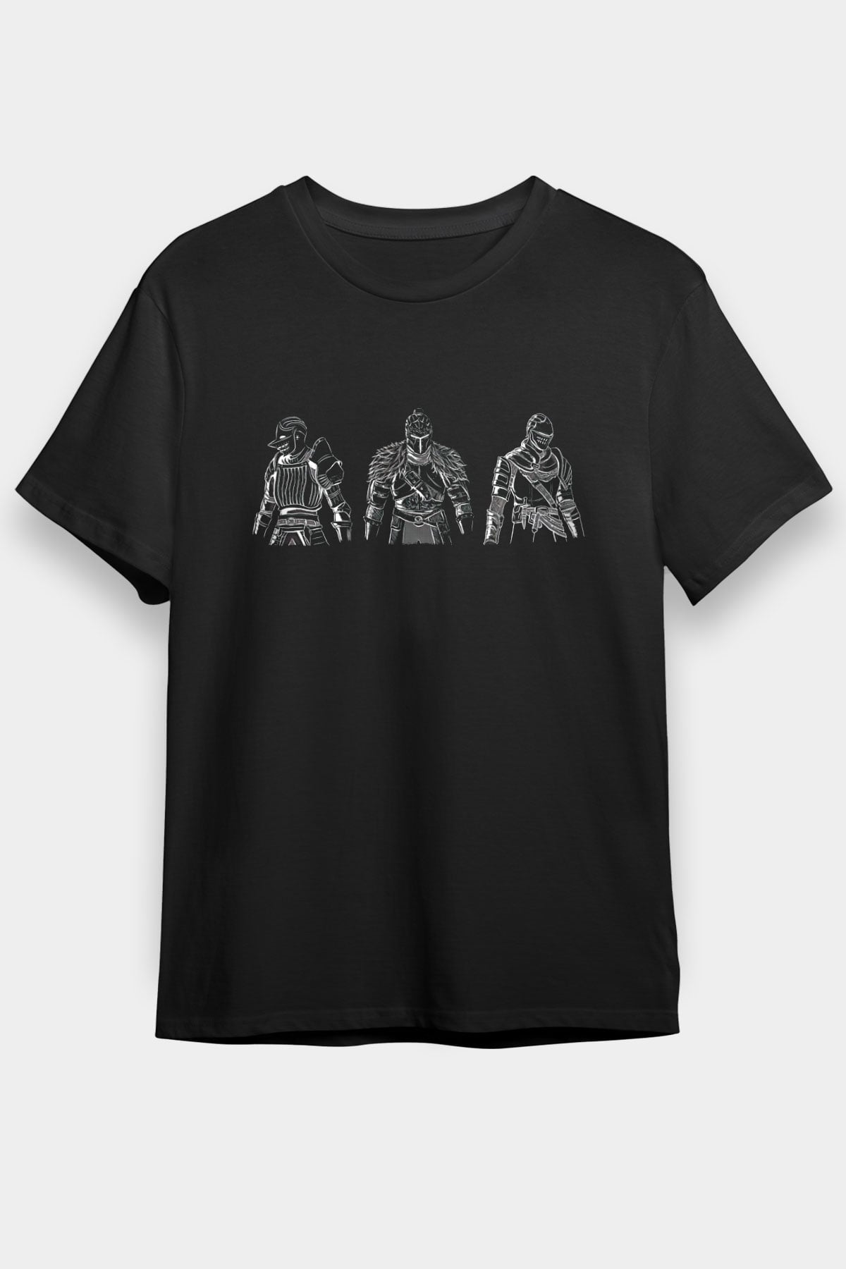 Dark Souls Baskılı Unisex Siyah Tişört - Tshirt