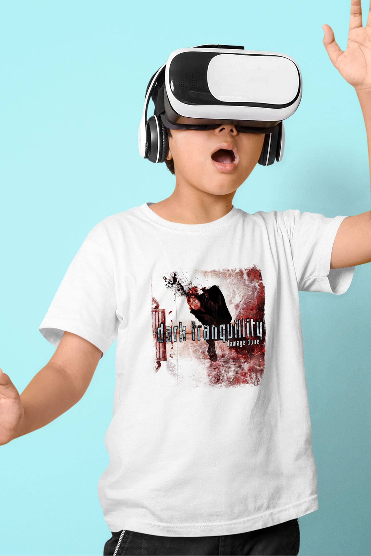 Dark Tranquillity Baskılı Unisex Beyaz Çocuk Tişört