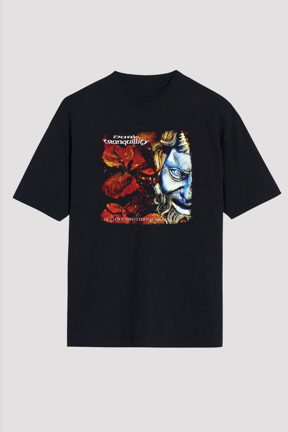 Dark Tranquillity Baskılı Unisex Siyah Oversize Tişört
