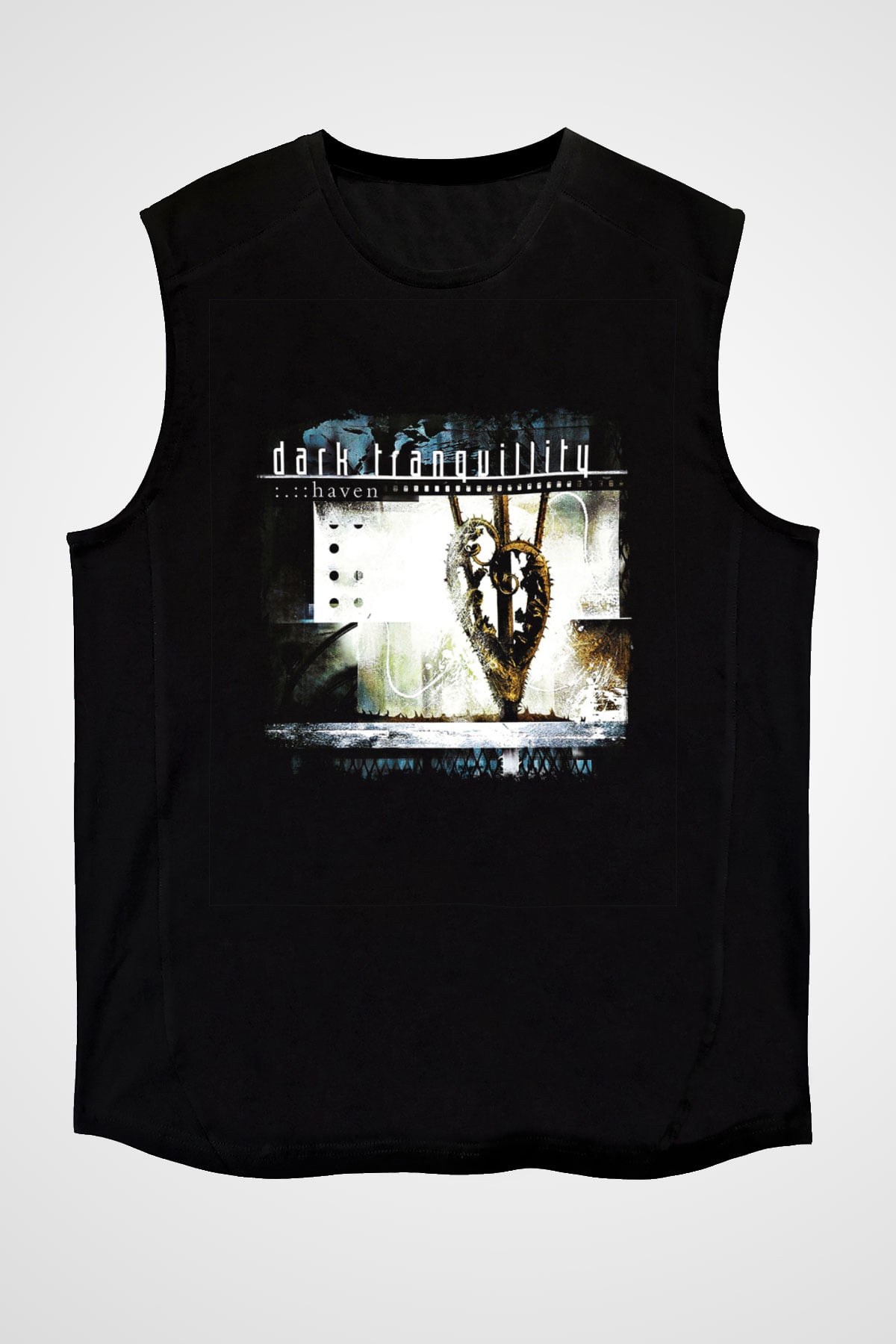 Dark Tranquillity Baskılı Unisex Siyah Kolsuz Tişört