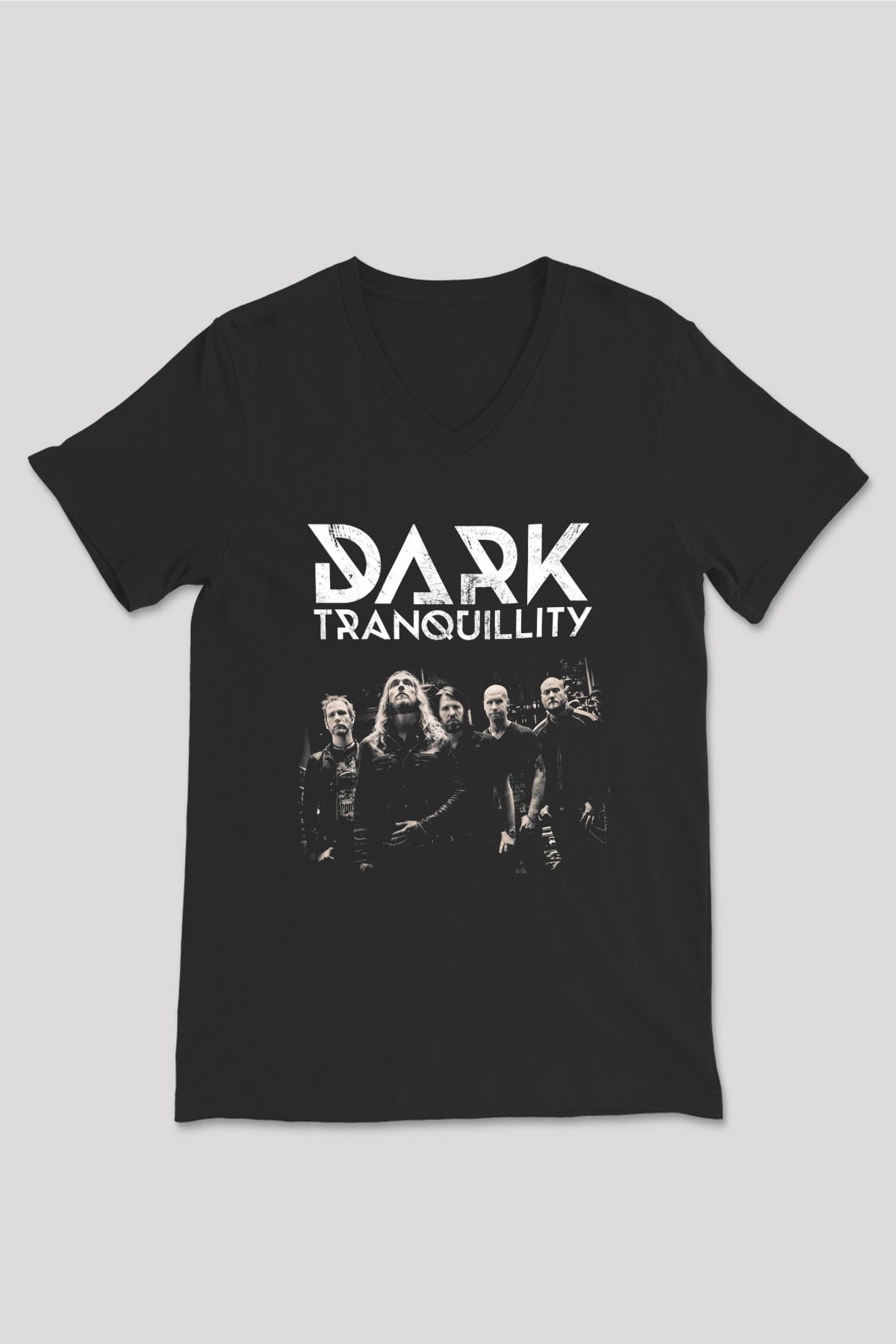 Dark Tranquillity Siyah Unisex V Yaka Tişört T-Shirt