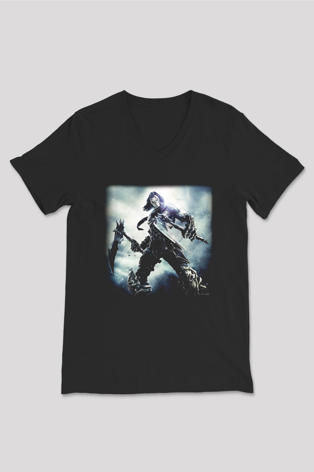 Darksiders Siyah Unisex V Yaka Tişört T-Shirt