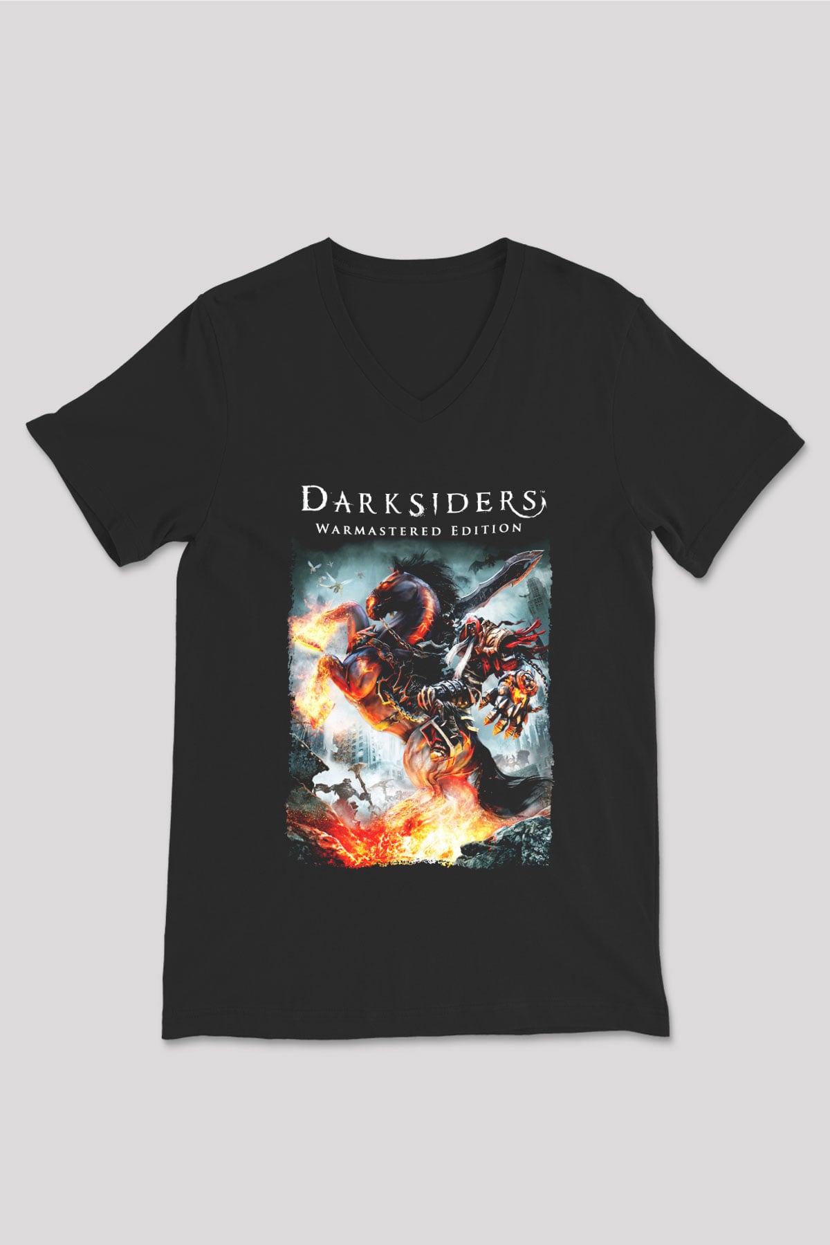 Darksiders Siyah Unisex V Yaka Tişört