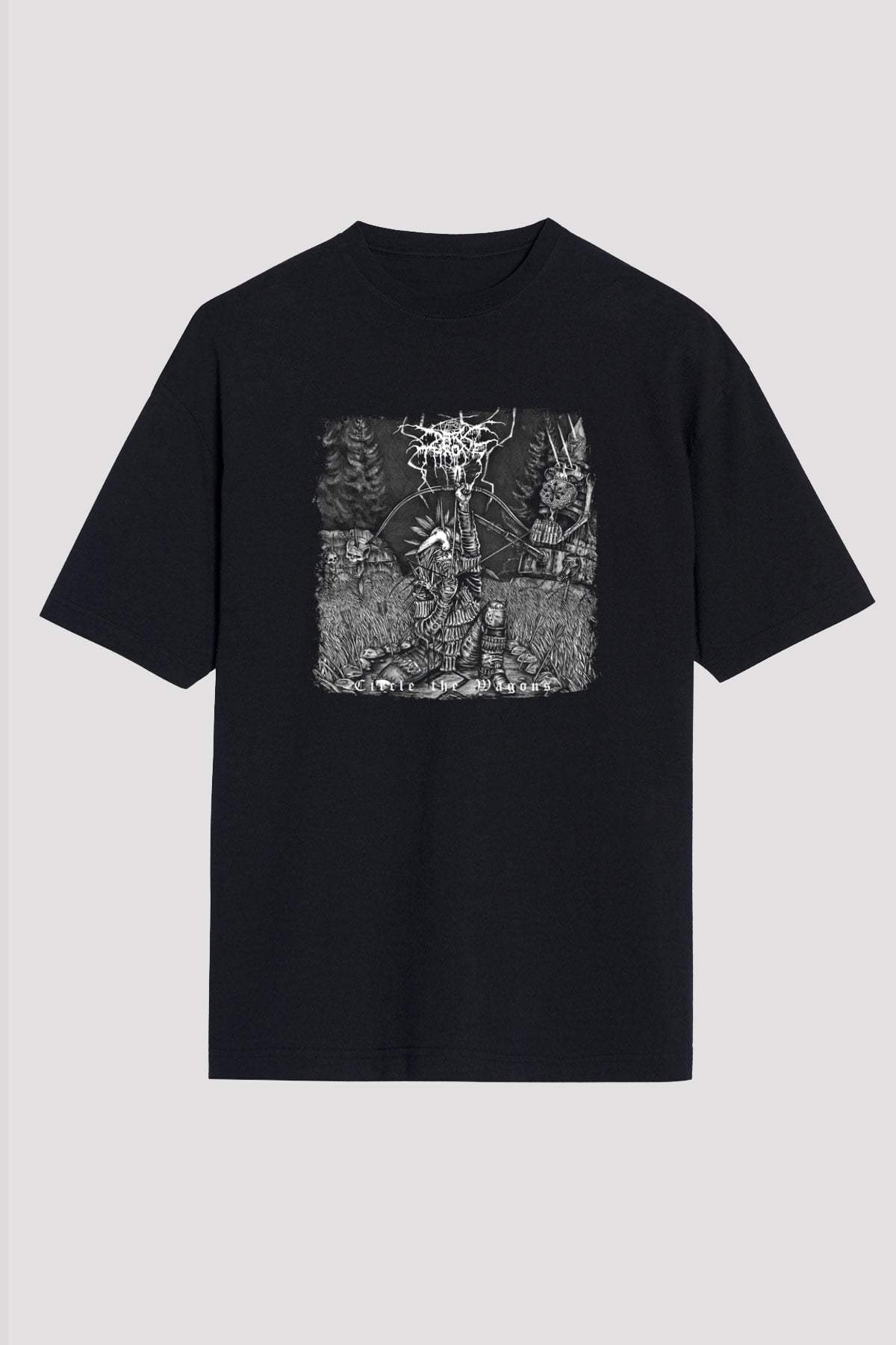Darkthrone Baskılı Unisex Siyah Oversize Tişört