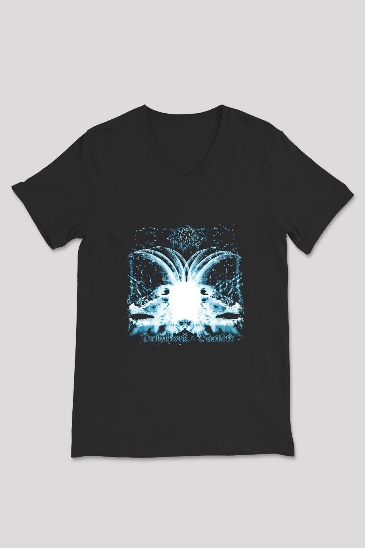 Darkthrone Baskılı Unisex Siyah V Yaka Tişört