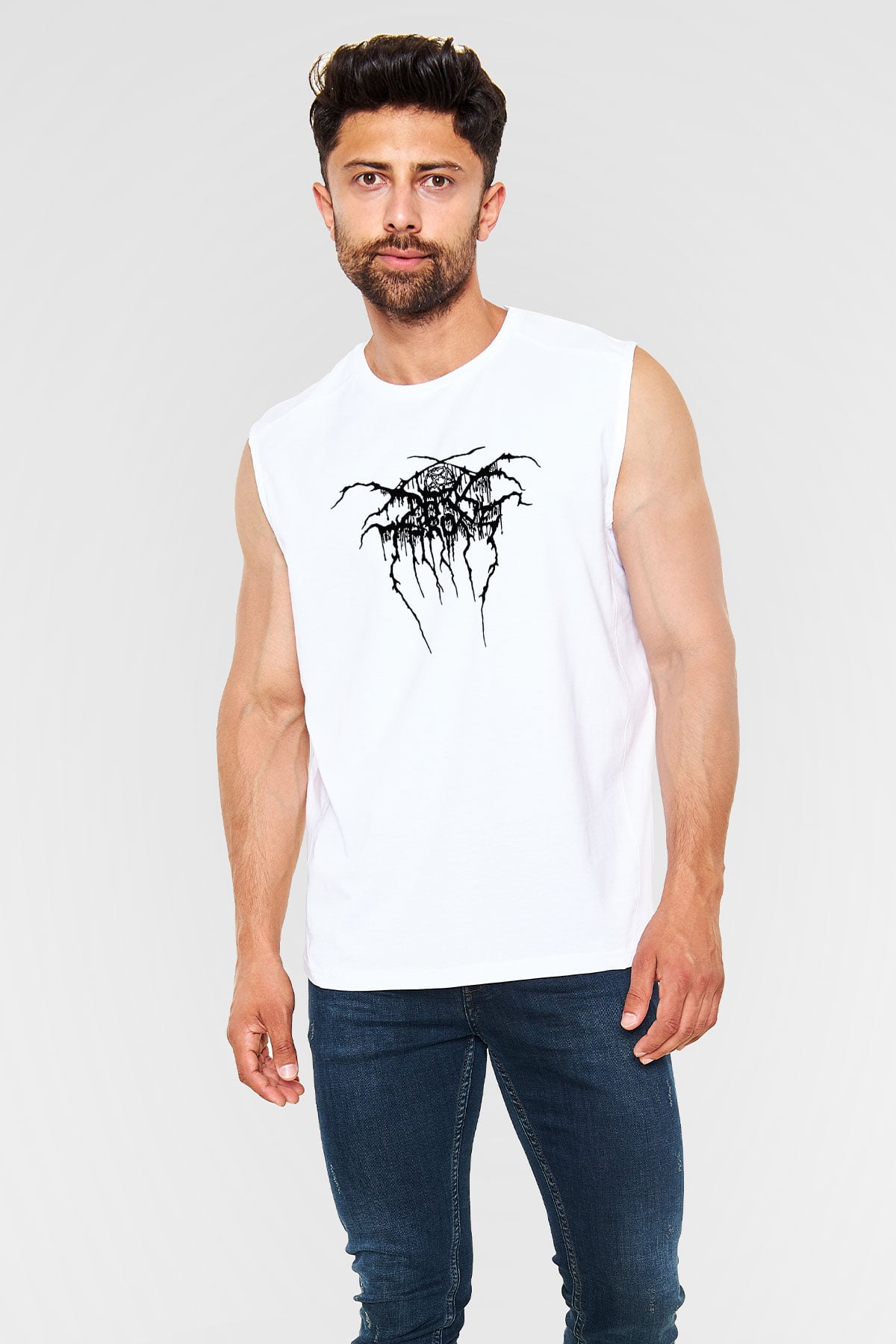 Darkthrone Beyaz Unisex Kolsuz Tişört
