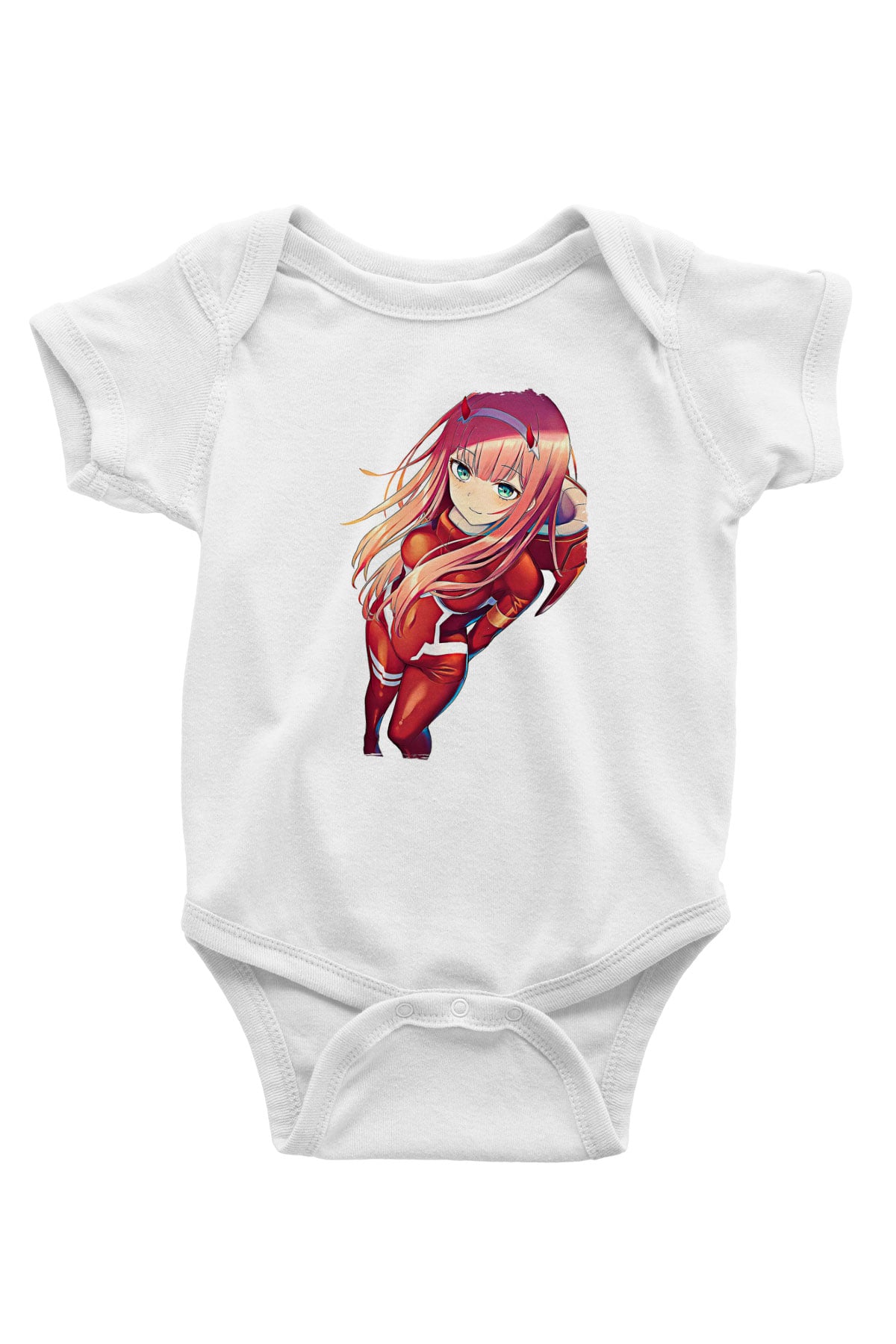 Darling İn The Franxx Baskılı Beyaz Unisex Bebek Body - Zıbın
