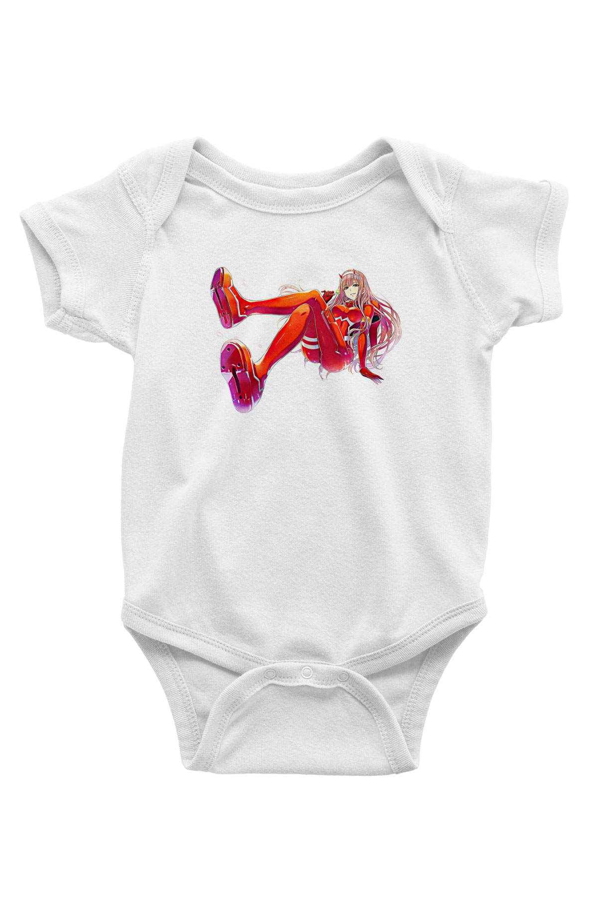 Darling İn The Franxx Baskılı Beyaz Unisex Bebek Body - Zıbın