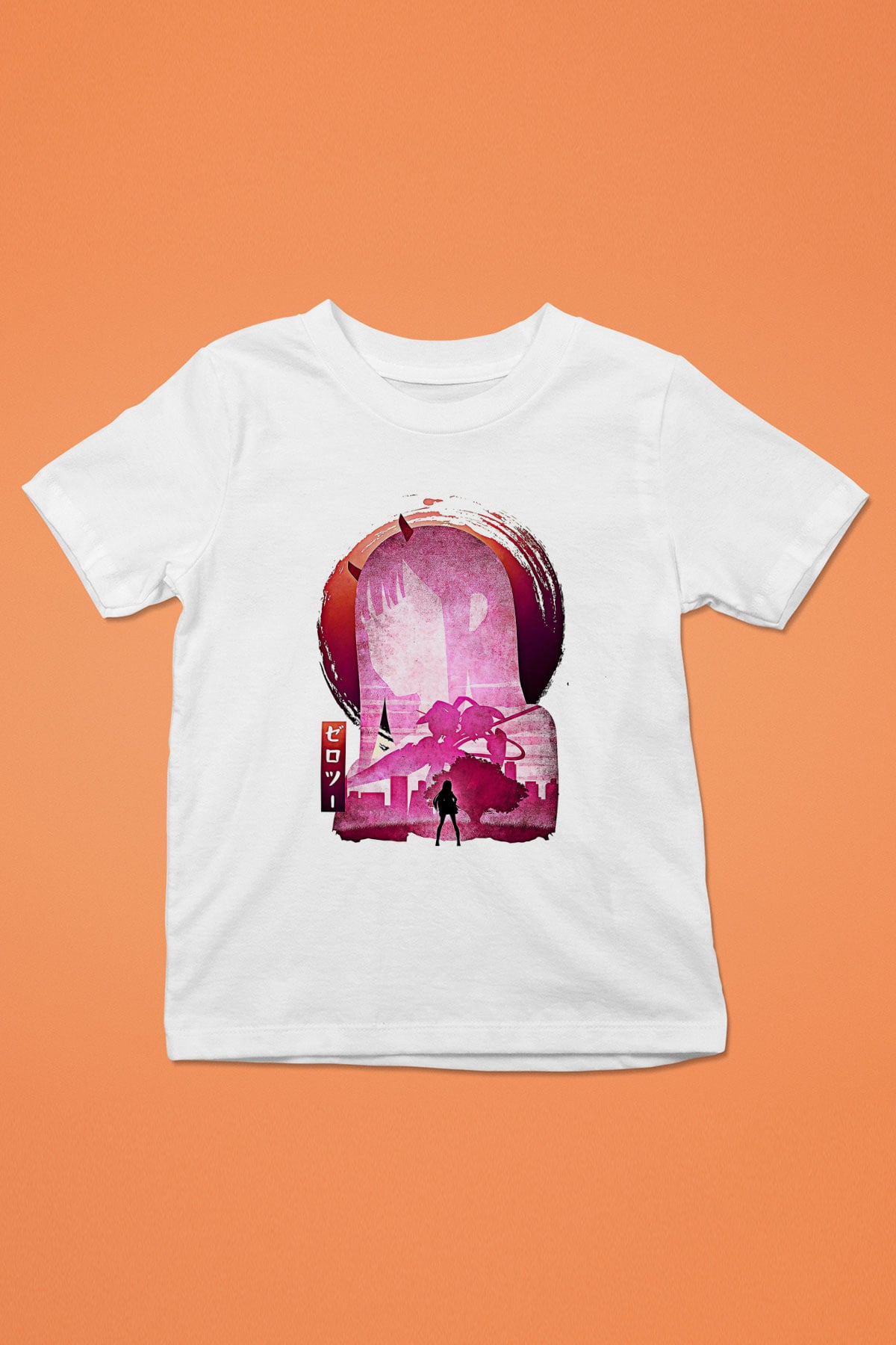 Darling İn The Franxx Baskılı Beyaz Unisex Beyaz Çocuk Tişört - Tshirt
