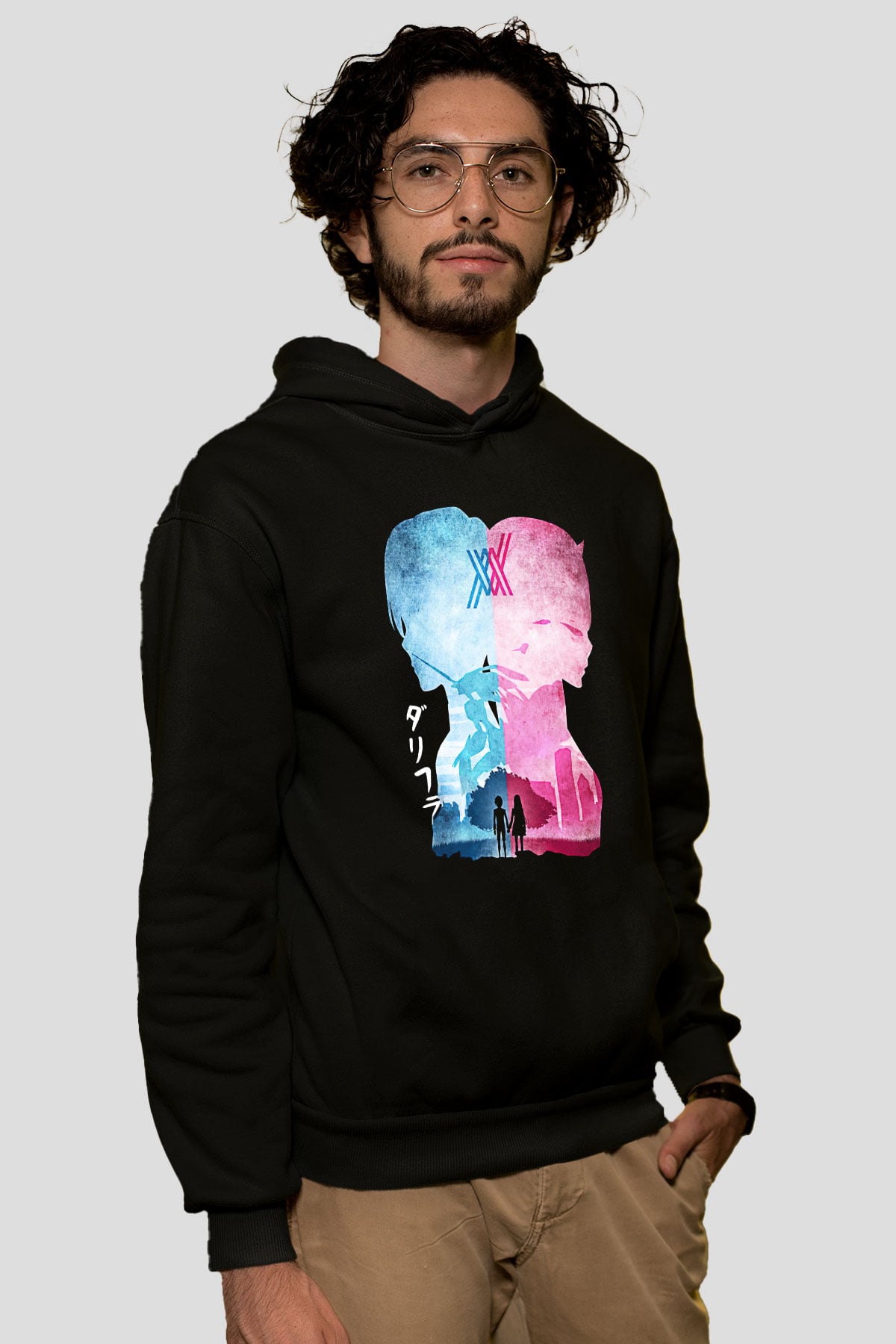 Darling İn The Franxx Baskılı Unisex Siyah Hoodie