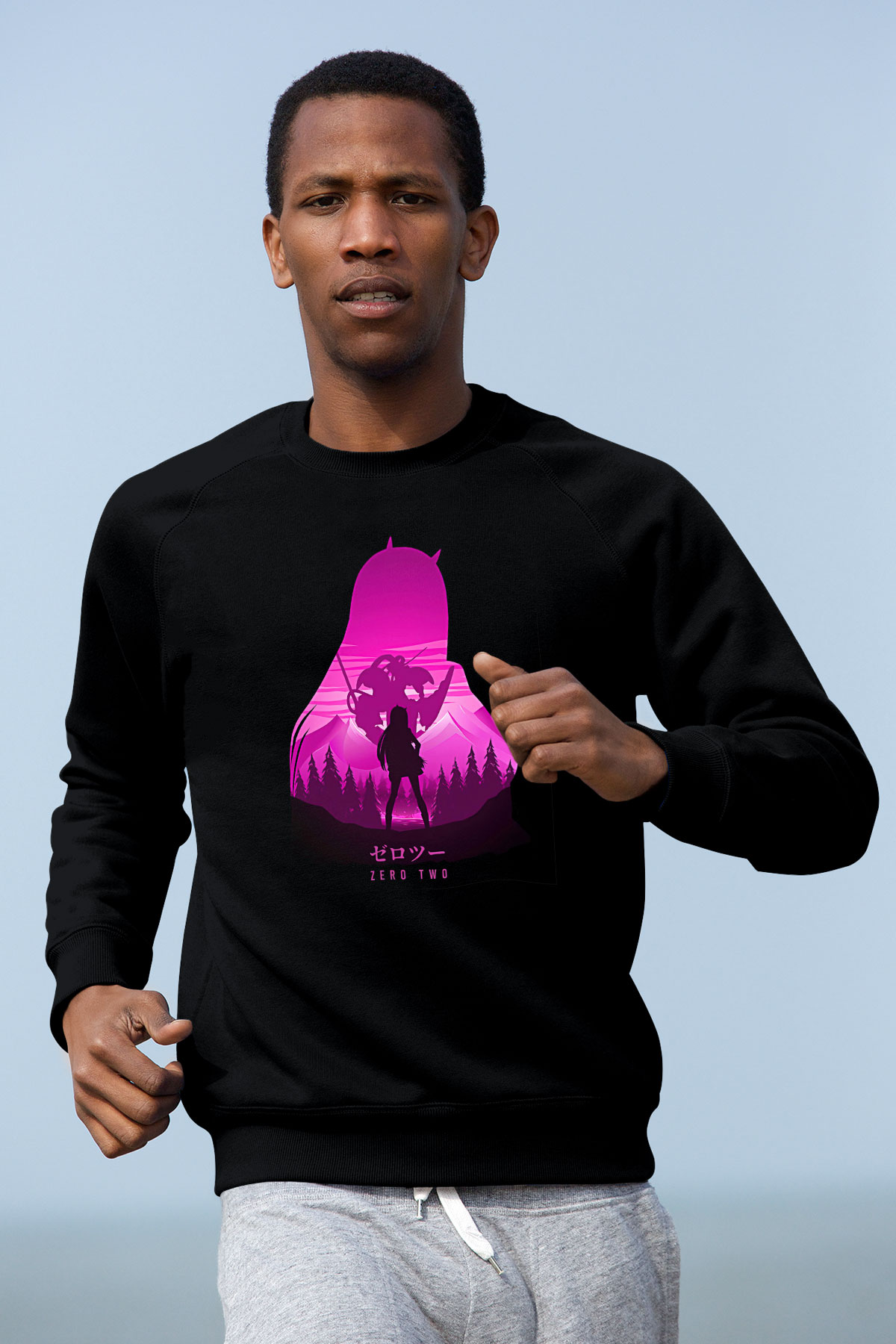Darling İn The Franxx Baskılı Unisex Siyah Sweatshirt