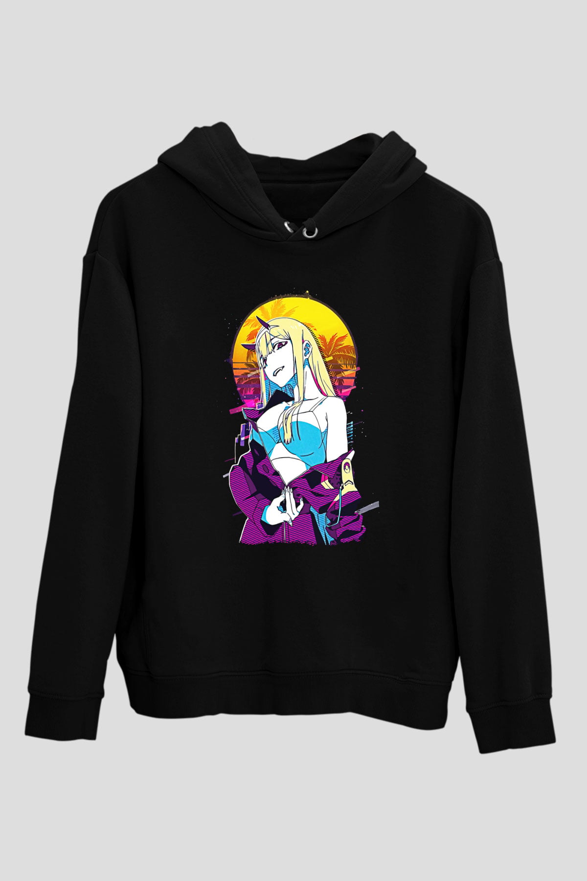 Darling İn The Franxx Baskılı Unisex Siyah Hoodie