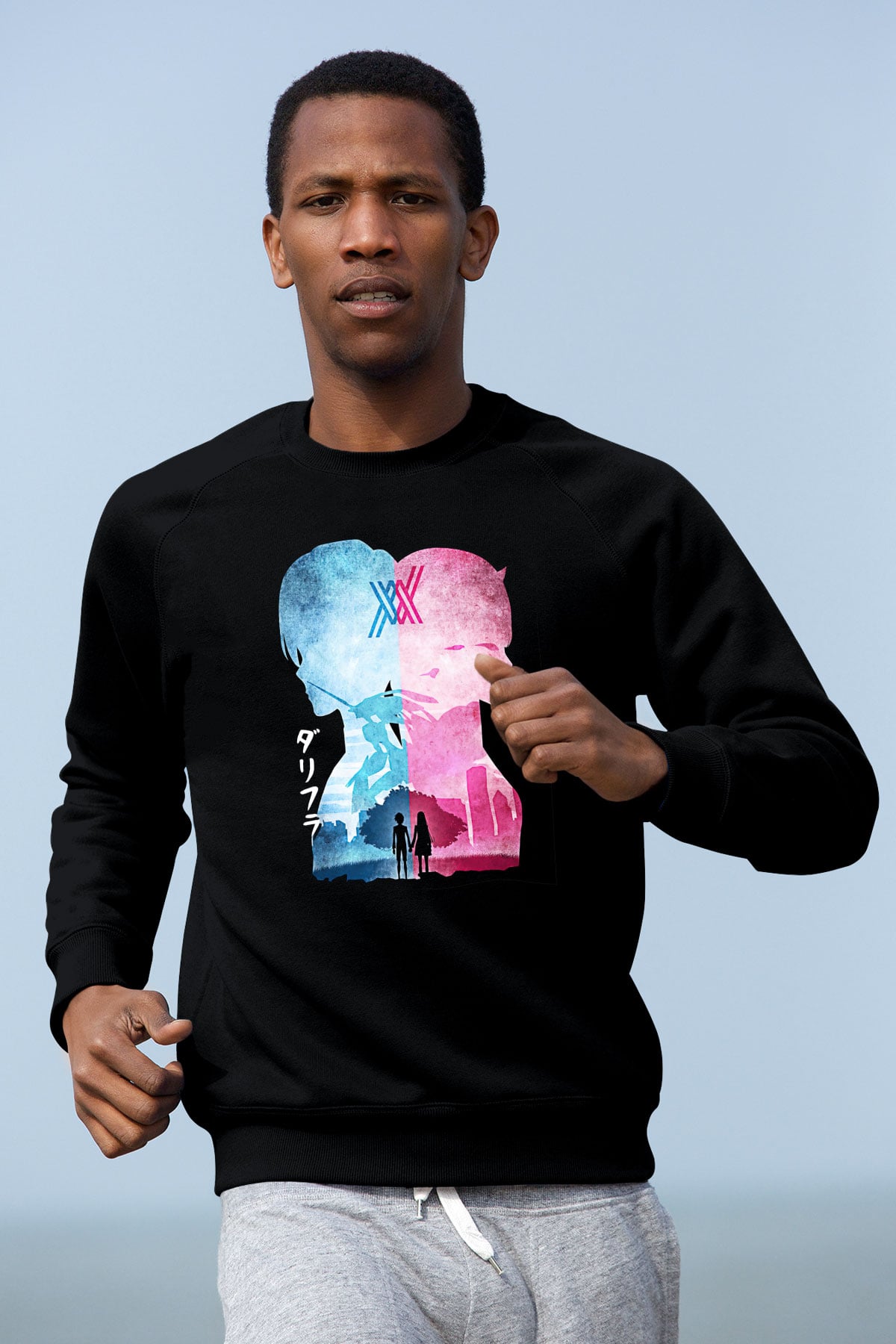 Darling İn The Franxx Baskılı Unisex Siyah Sweatshirt