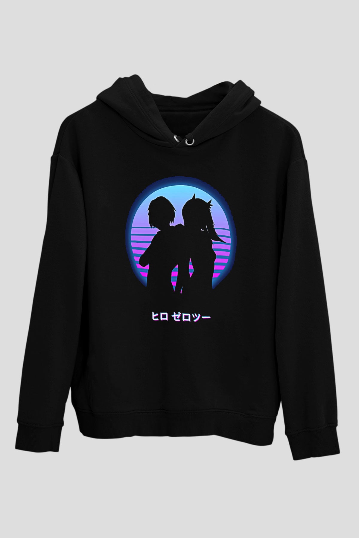 Darling İn The Franxx Baskılı Unisex Siyah Hoodie