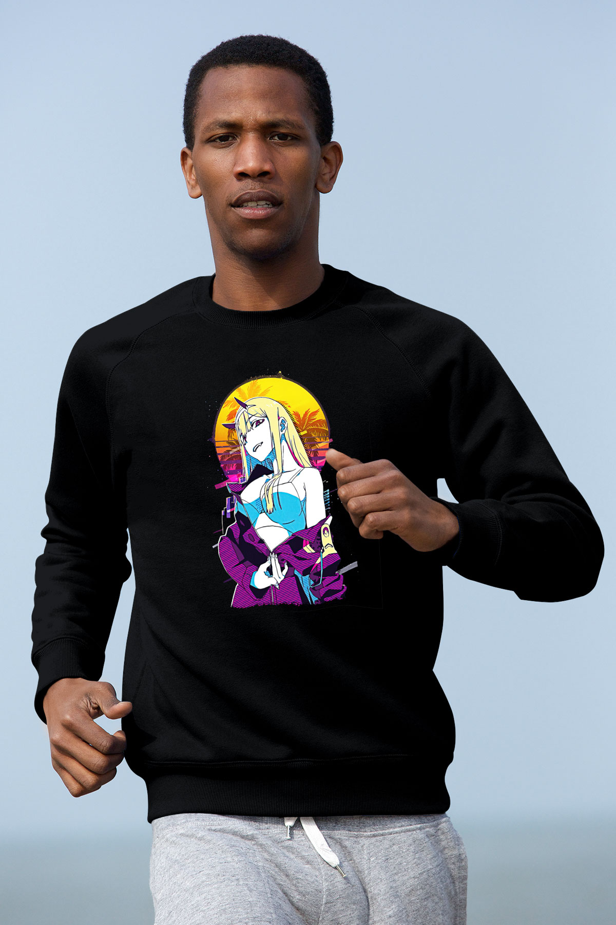 Darling İn The Franxx Baskılı Unisex Siyah Sweatshirt