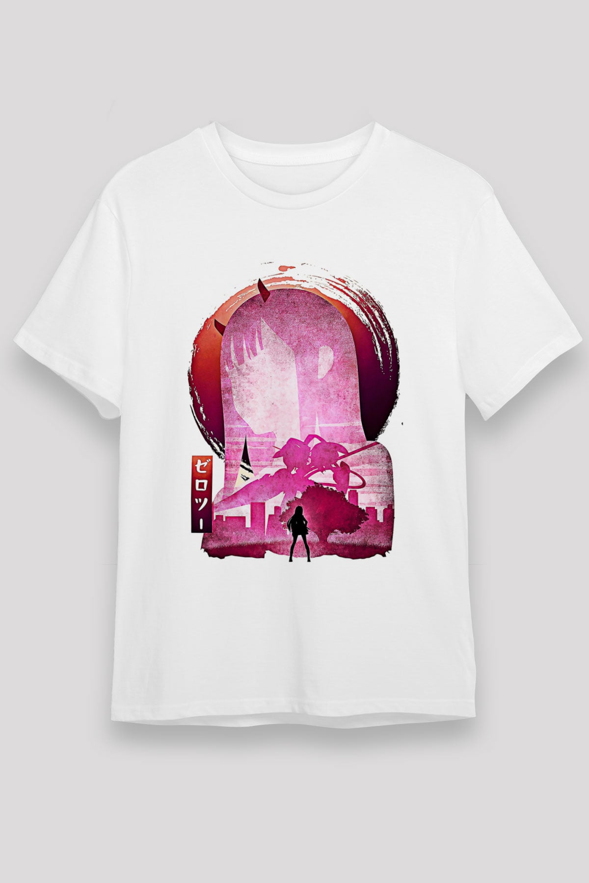 Darling İn The Franxx Unisex Baskılı Beyaz Tişört - Tshirt