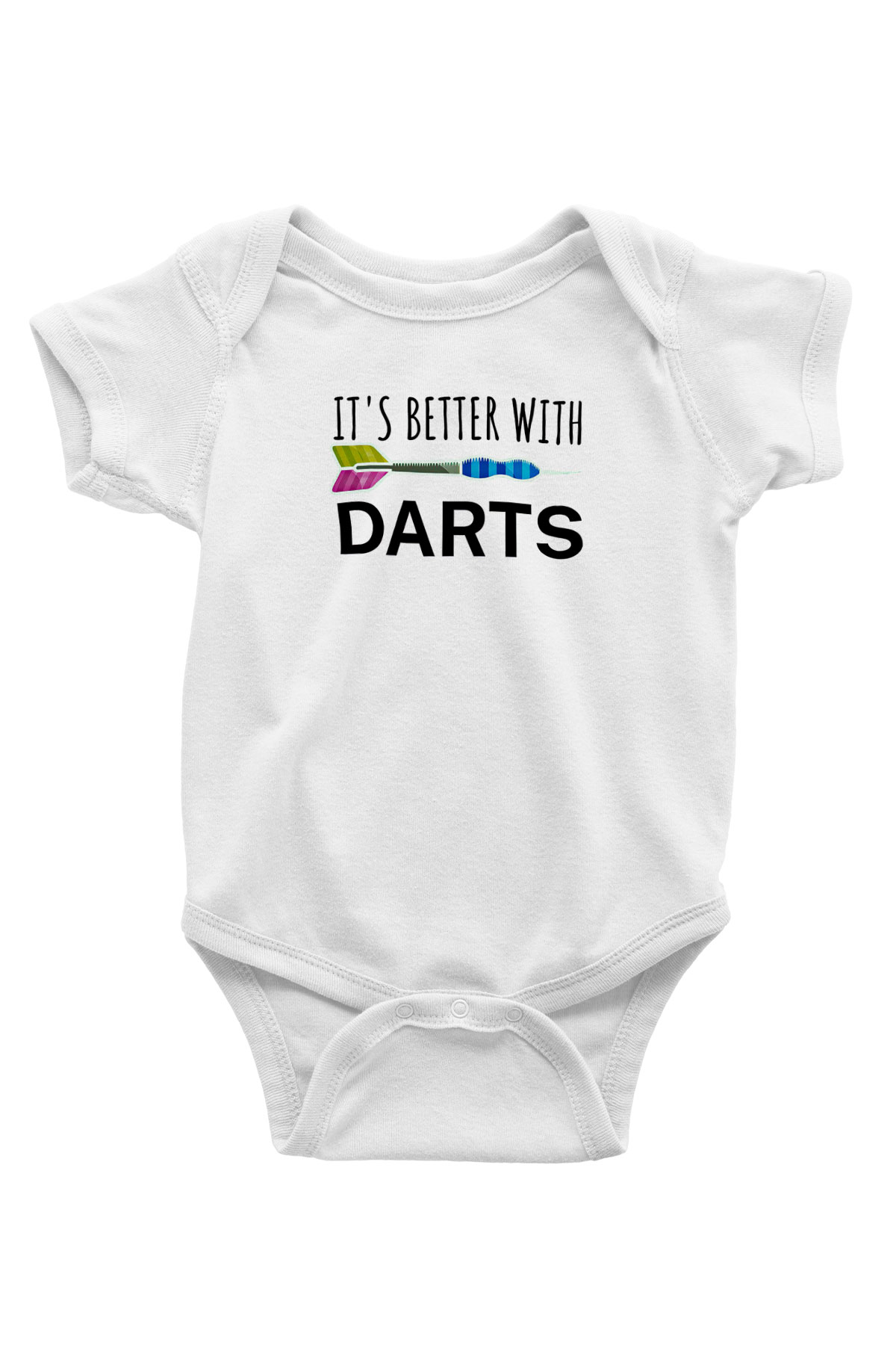 Dart Baskılı Beyaz Bebek Body - Zıbın