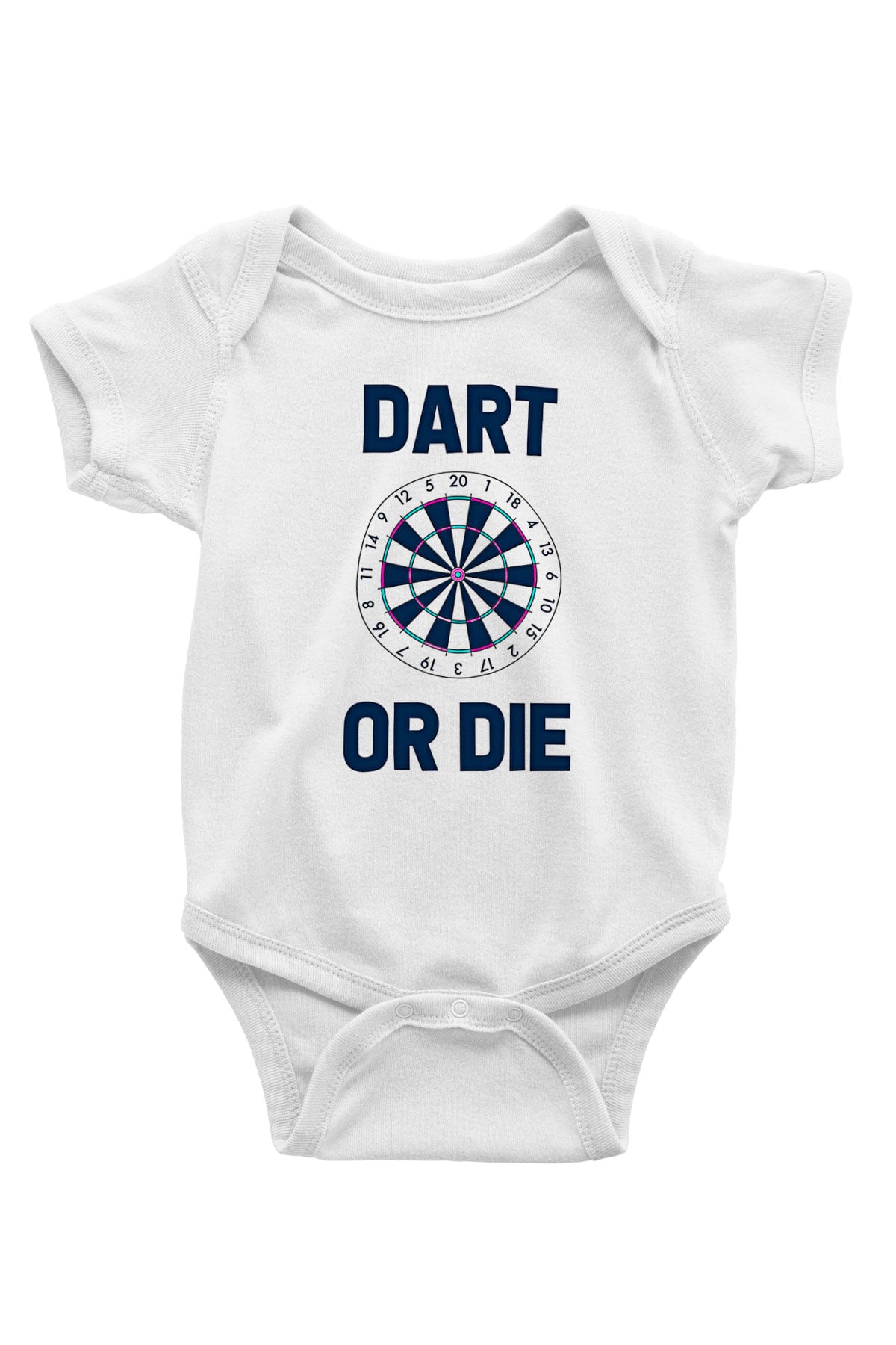 Dart Baskılı Beyaz Bebek Body - Zıbın