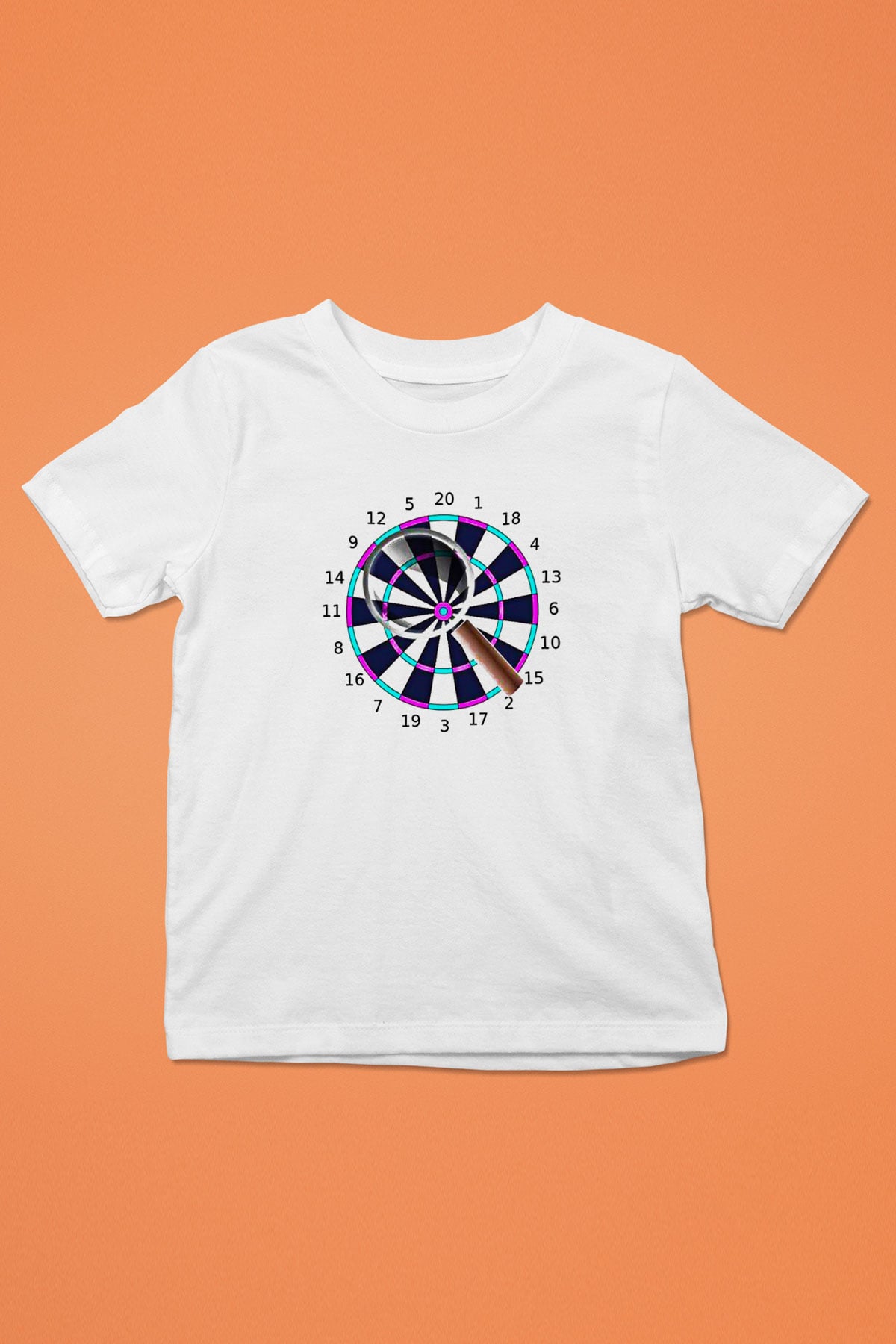Dart Baskılı Unisex Beyaz Çocuk Tişört - Tshirt