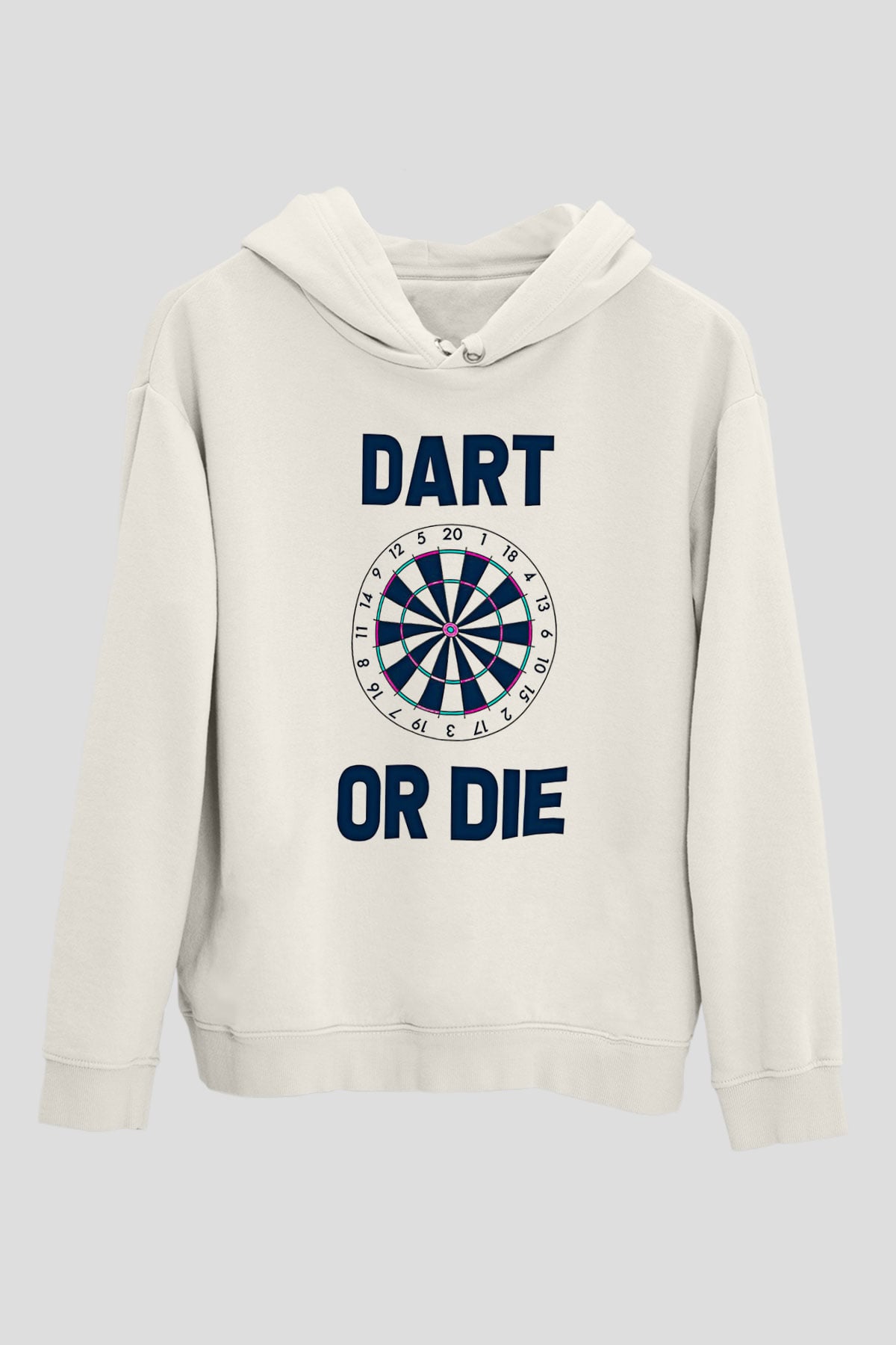 Dart Baskılı Unisex Ekru Hoodie