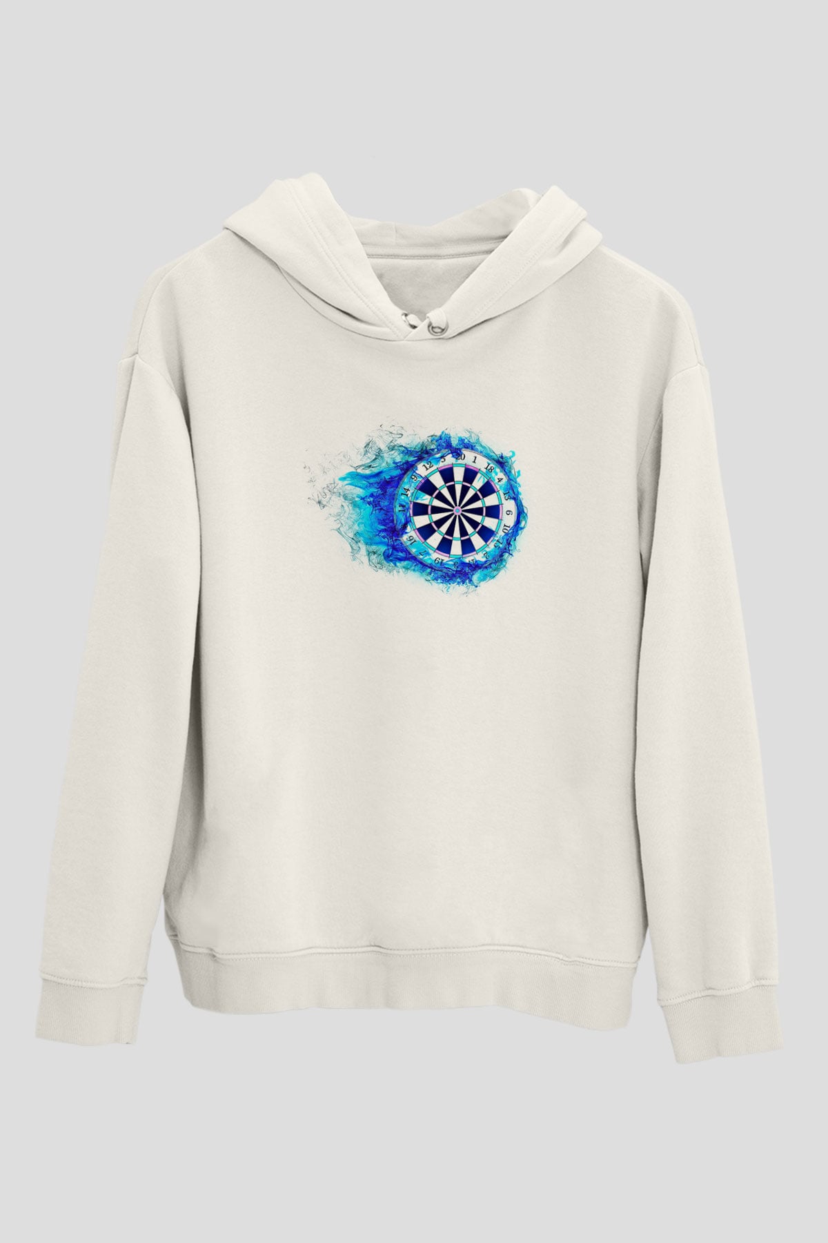 Dart Baskılı Unisex Ekru Hoodie