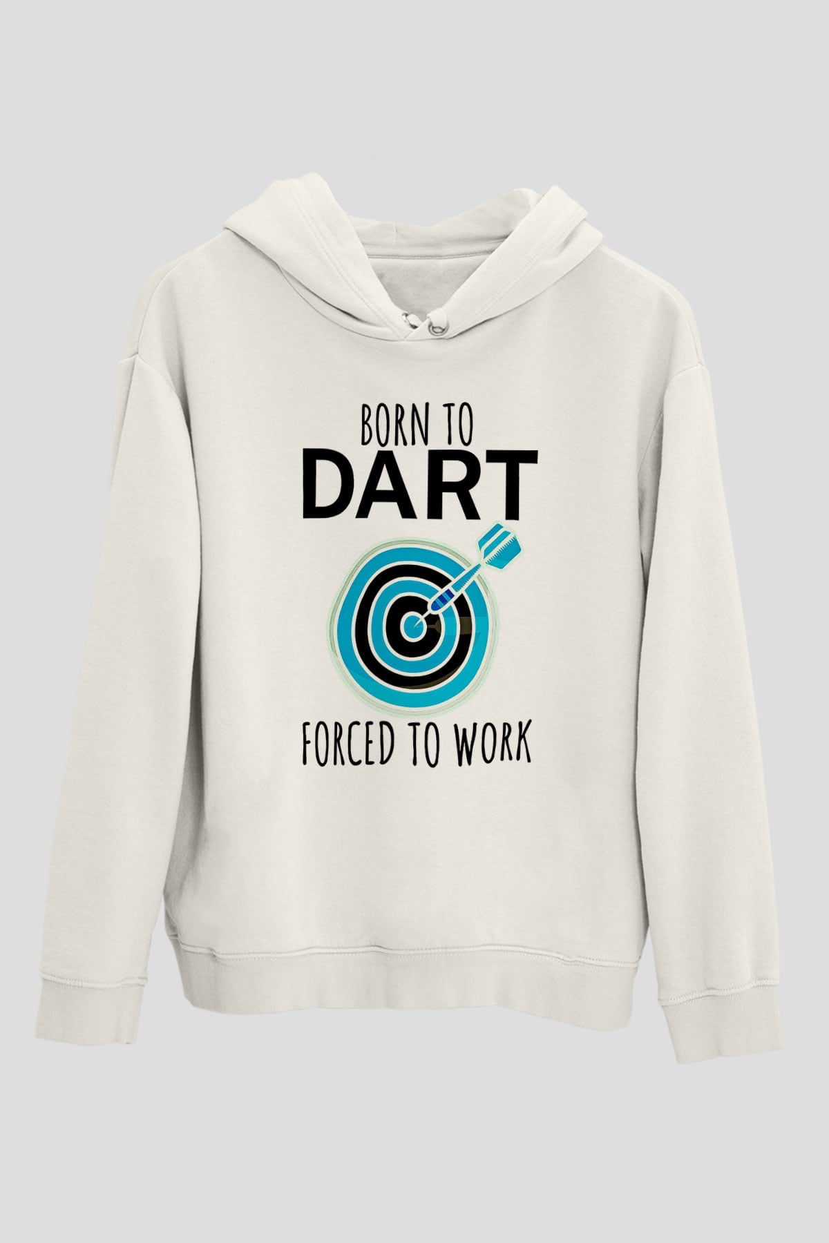 Dart Baskılı Unisex Ekru Hoodie