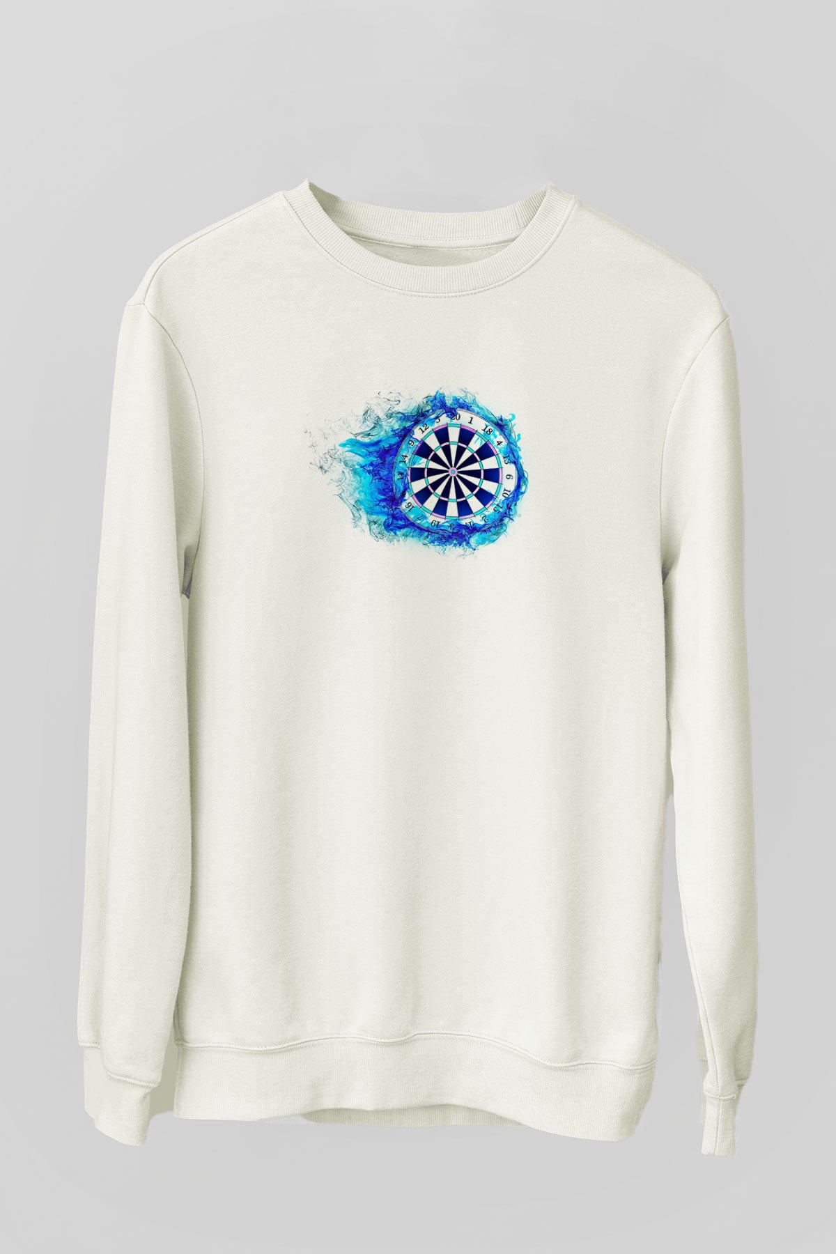Dart Baskılı Unisex Ekru Sweatshirt