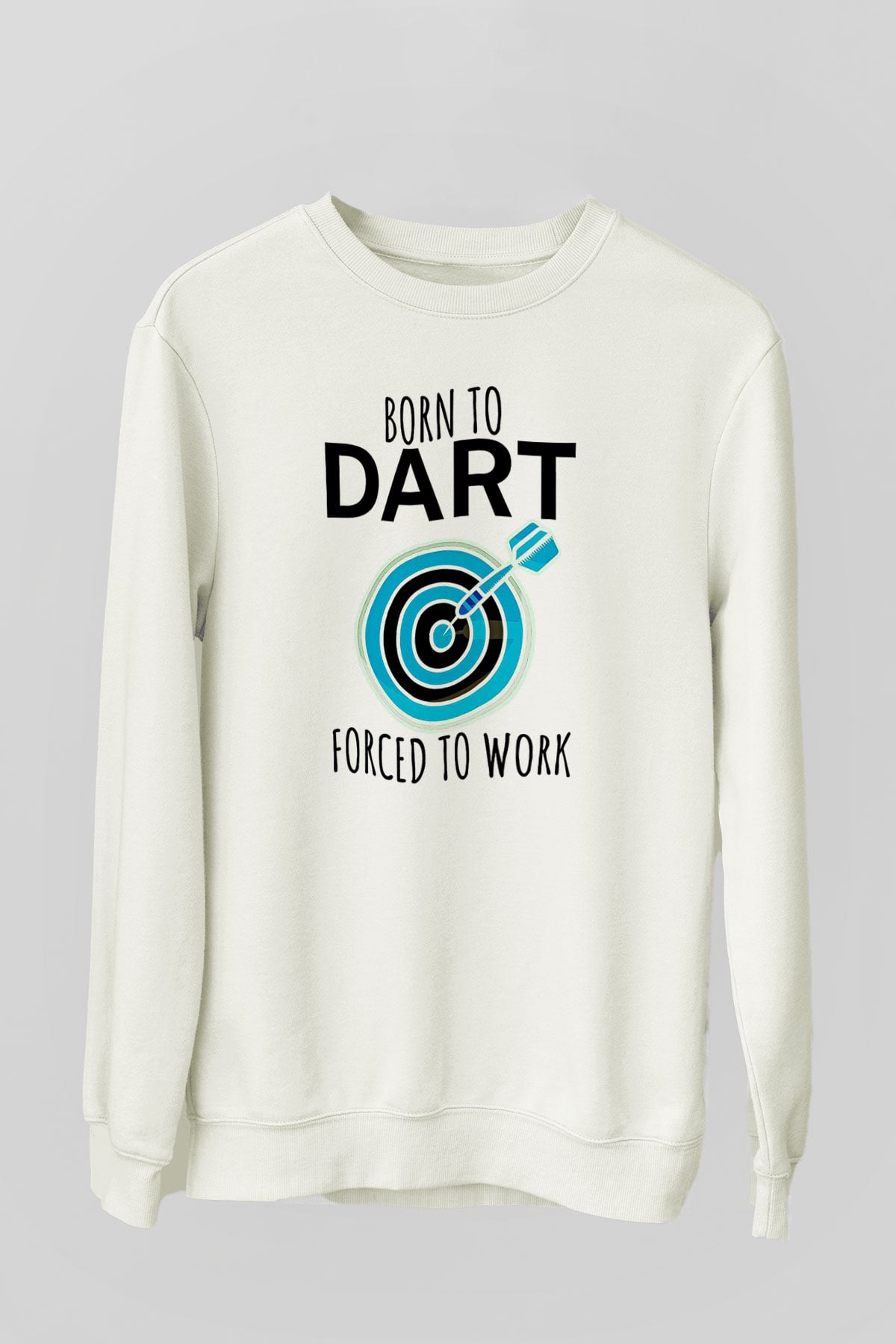Dart Baskılı Unisex Ekru Sweatshirt