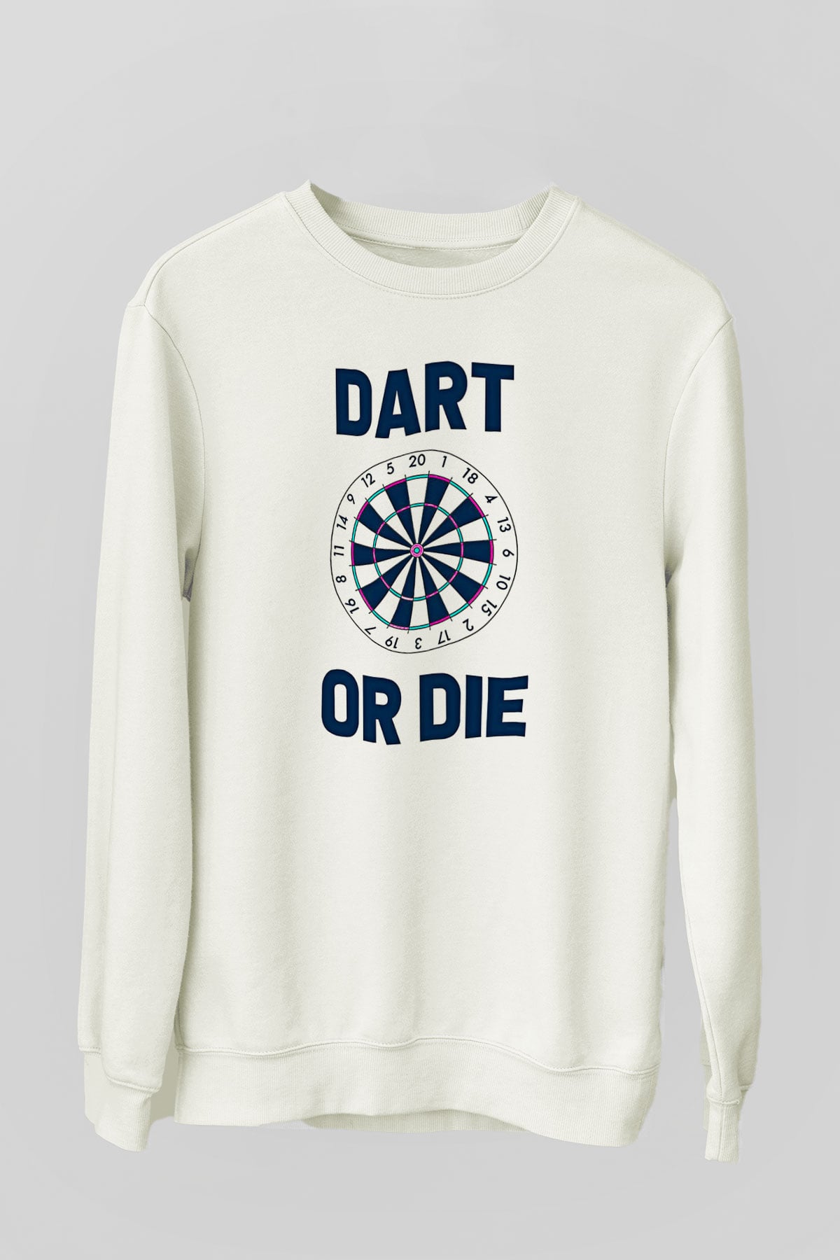 Dart Baskılı Unisex Ekru Sweatshirt