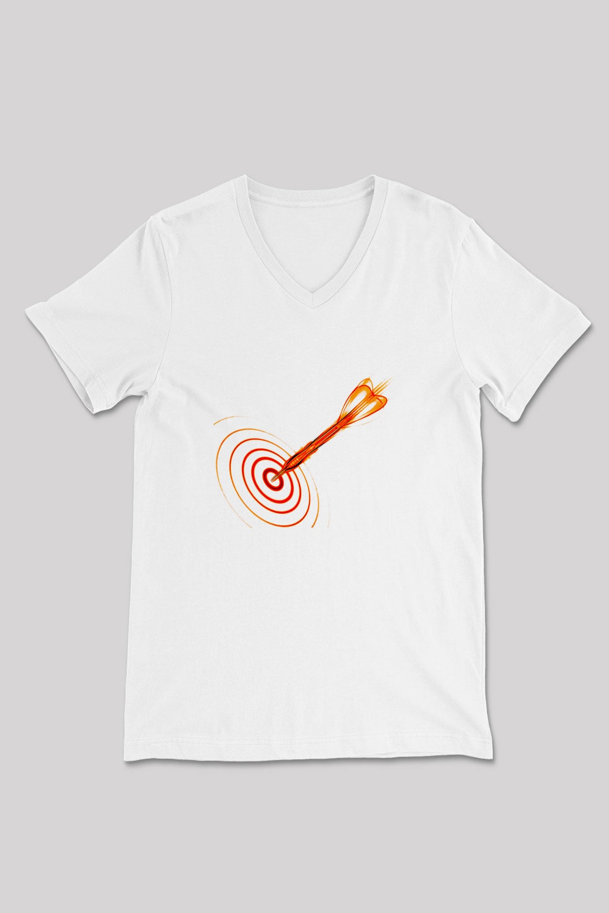 Dart Baskılı Unisex V Yaka Tişört - Tshirt