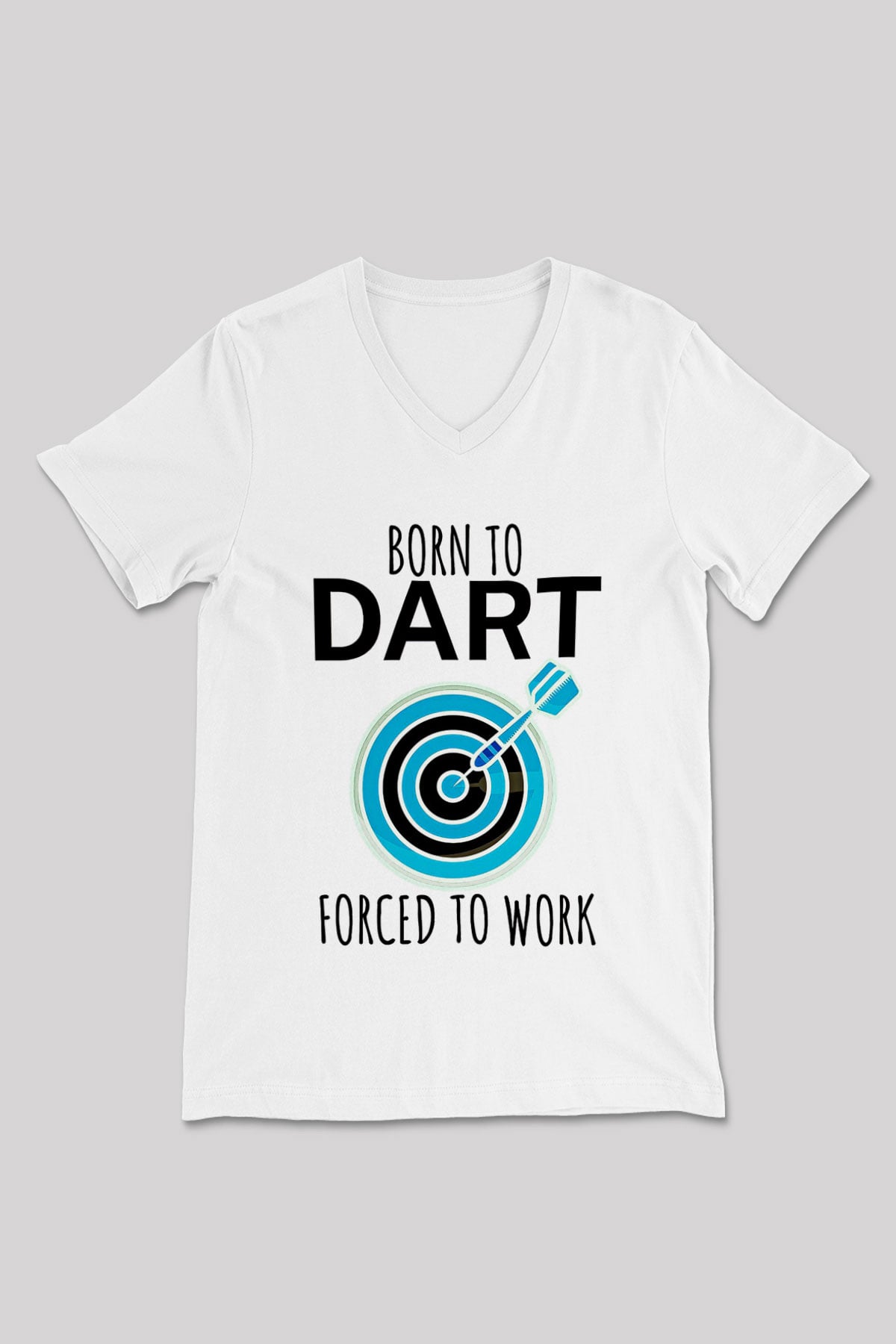Dart Baskılı Unisex V Yaka Tişört - Tshirt