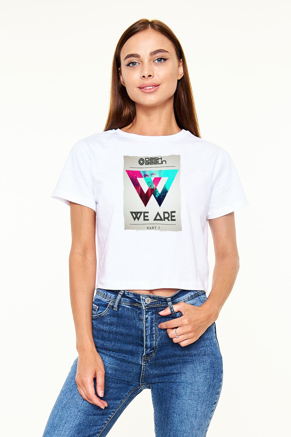 Dash Berlin Beyaz  Crop Top Tişört