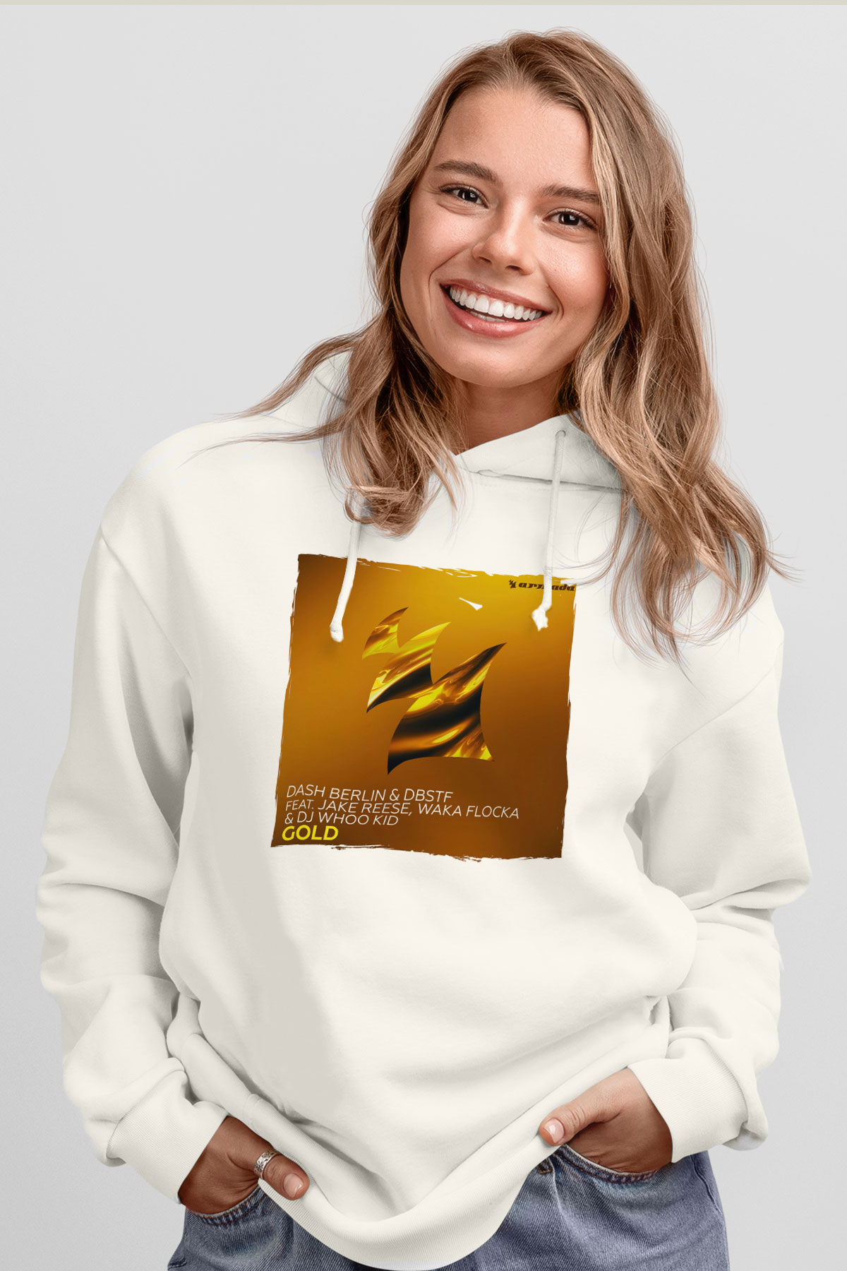 Dash Berlin Beyaz Unisex Kapüşonlu Sweatshirt