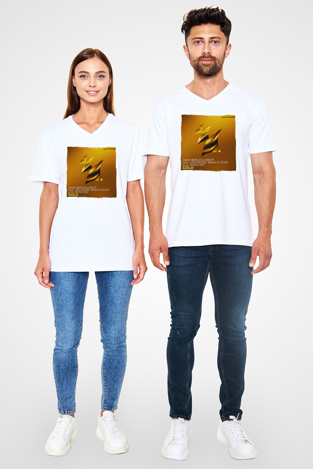 Dash Berlin Beyaz Unisex V Yaka Tişört
