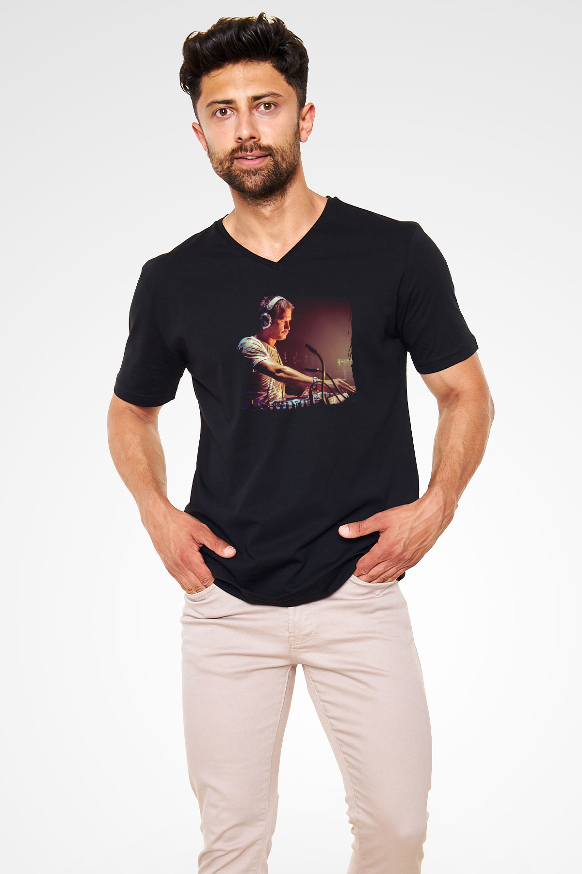 Dash Berlin Siyah Unisex V Yaka Tişört