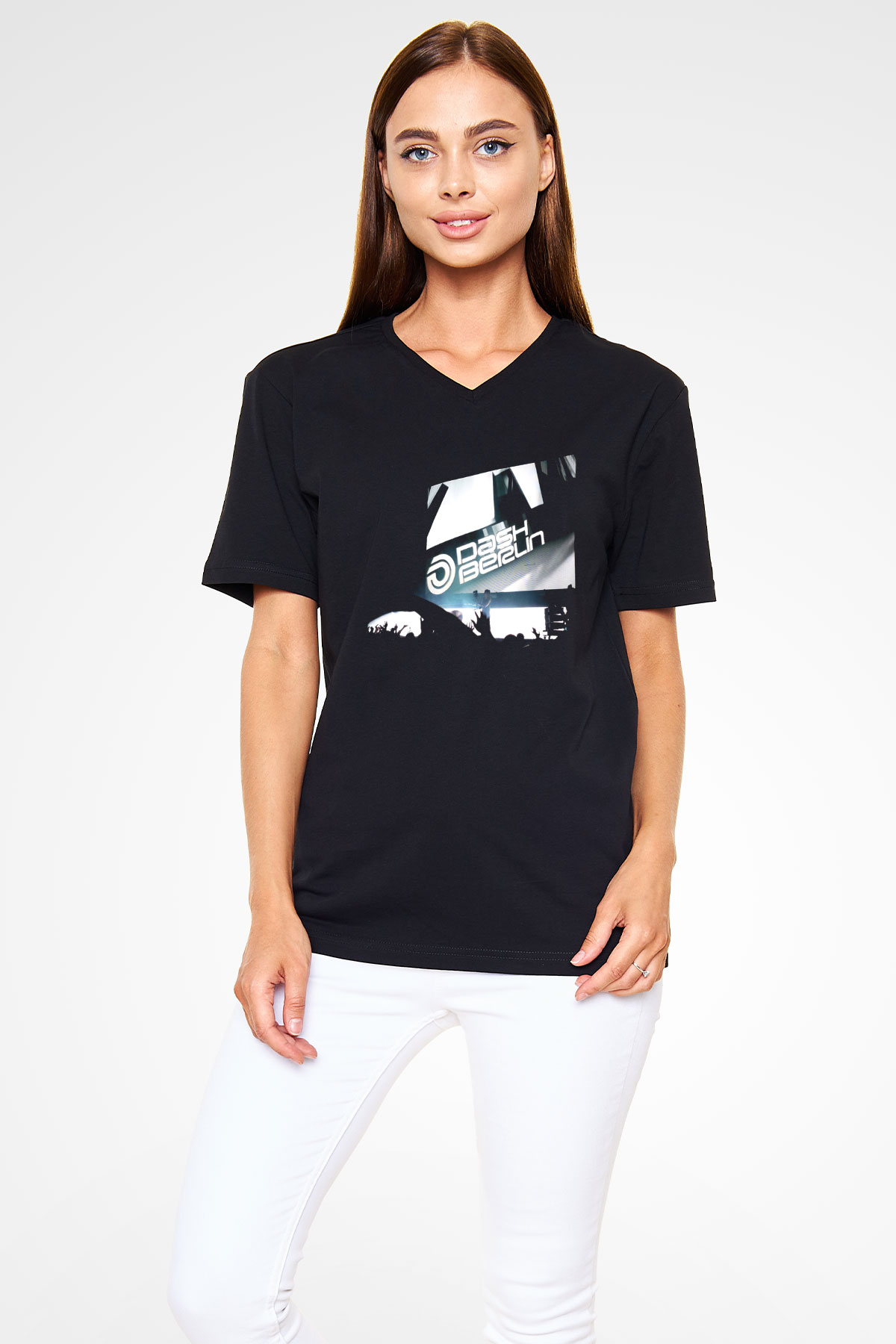 Dash Berlin Siyah Unisex V Yaka Tişört T-Shirt
