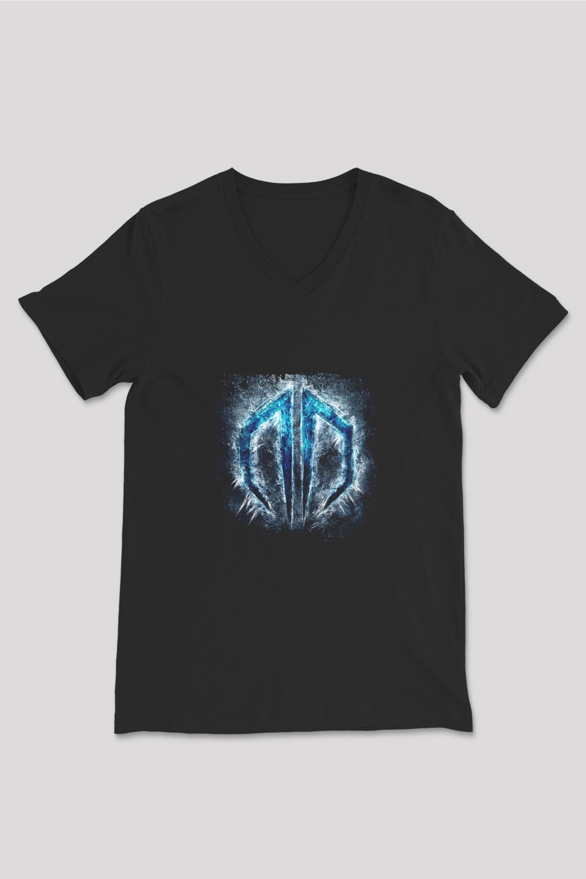 Datsik Baskılı Unisex Siyah V Yaka Tişört