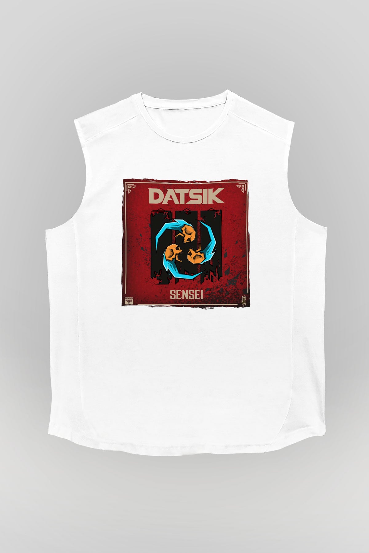 Datsik Beyaz Unisex Kolsuz Tişört