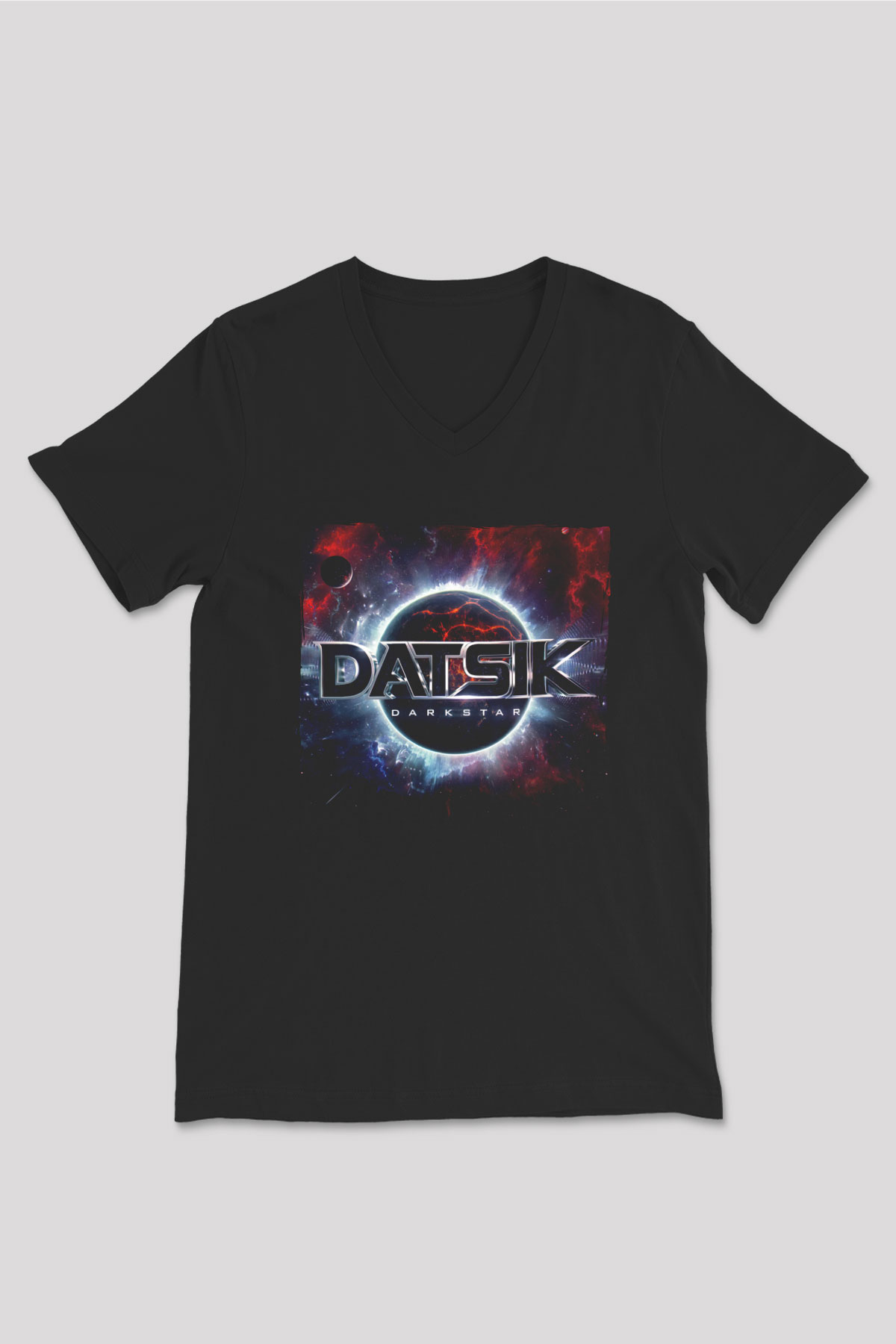 Datsik Siyah Unisex V Yaka Tişört